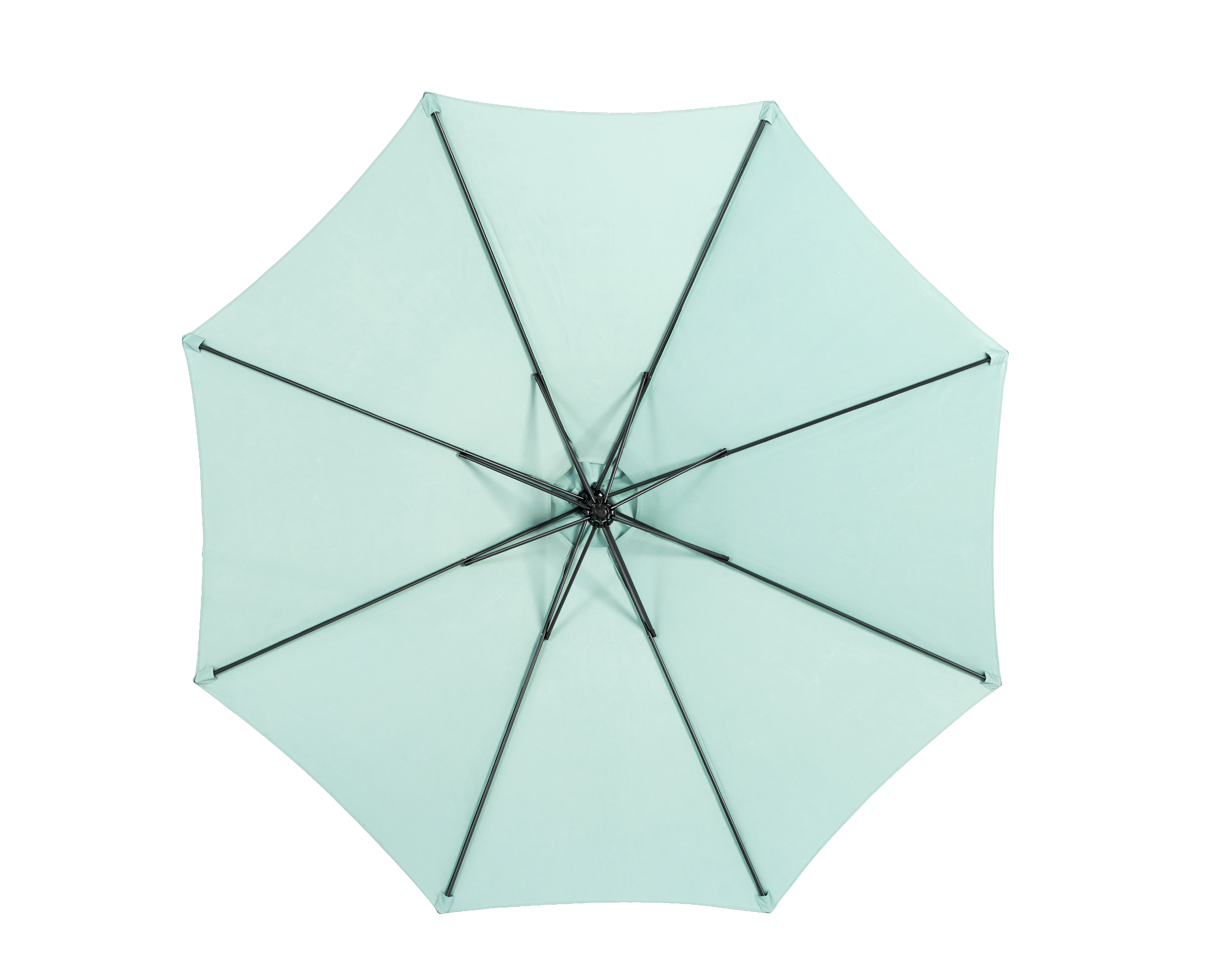 10ft Offset Hanging Market Patio Umbrella w-Easy Tilt Adjustment, Light Green