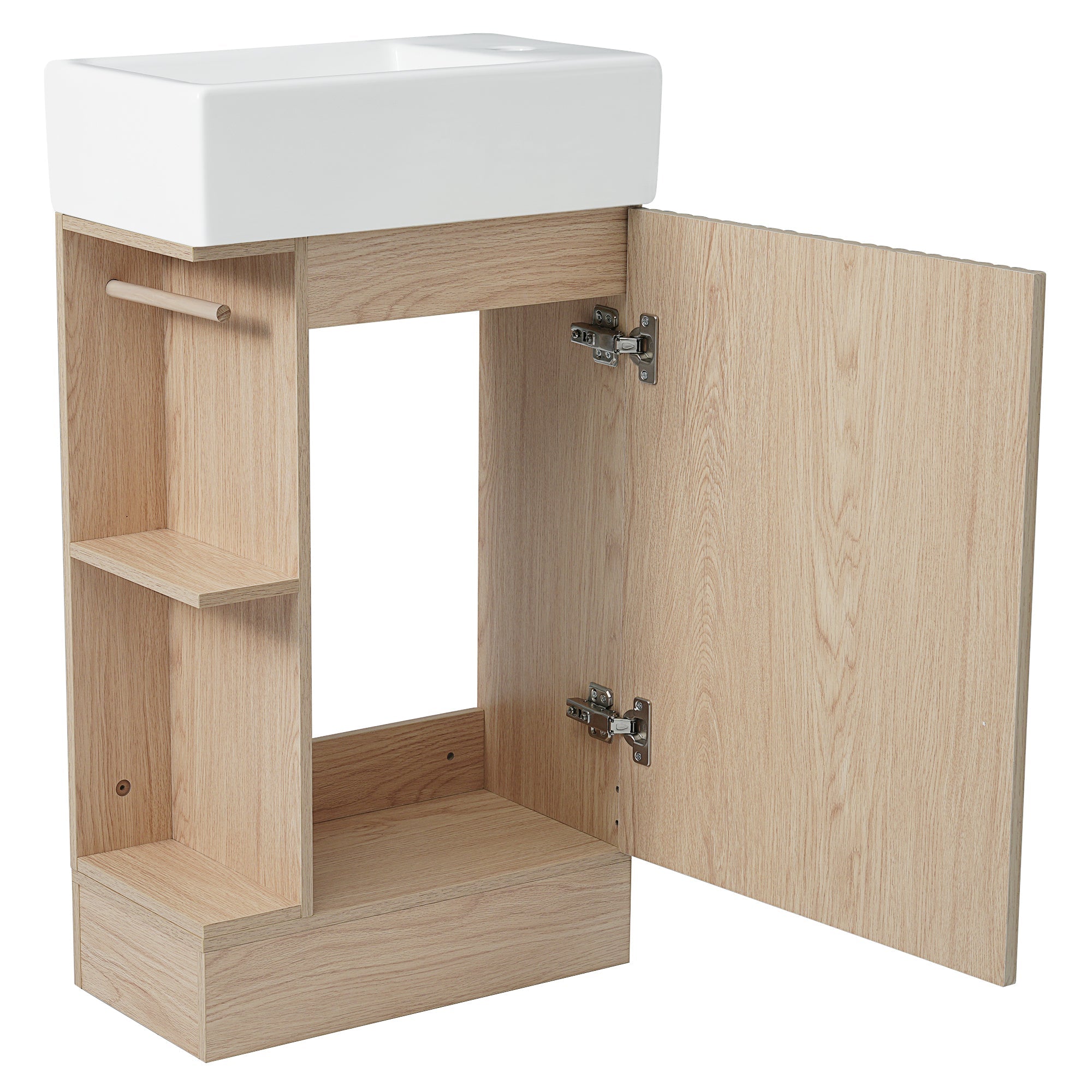18.6' Bathroom Vanity with Sink, Bathroom Vanity Cabinet with Two-tier Shelf,...