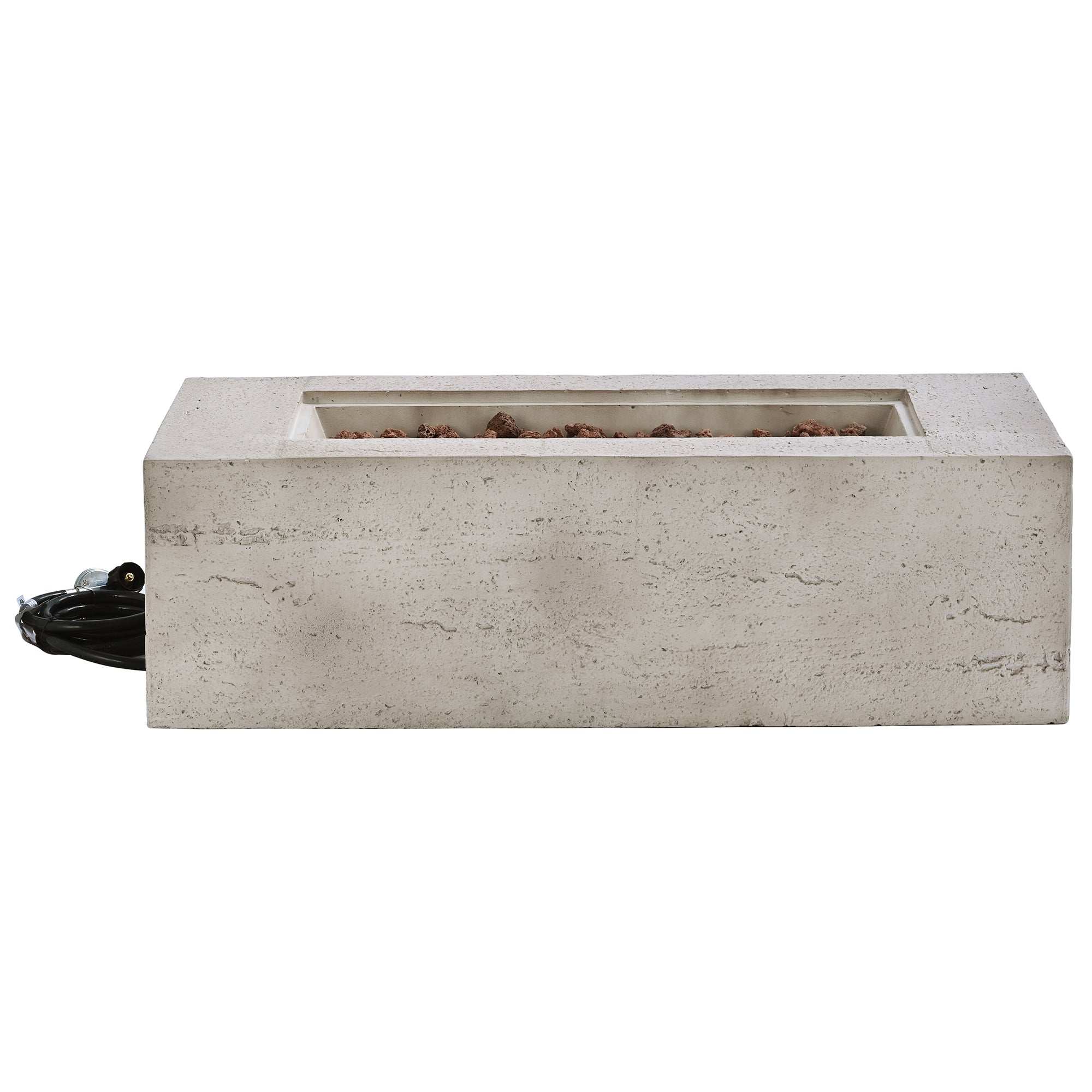 2-in-1 Outdoor Fire Pit and Propane Tank Stand Set 41.9 Inch, Beige Black
