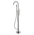 Floor Mounted Tub Faucet High Flow Freestanding Tub Filler with Handheld Shower Swivel