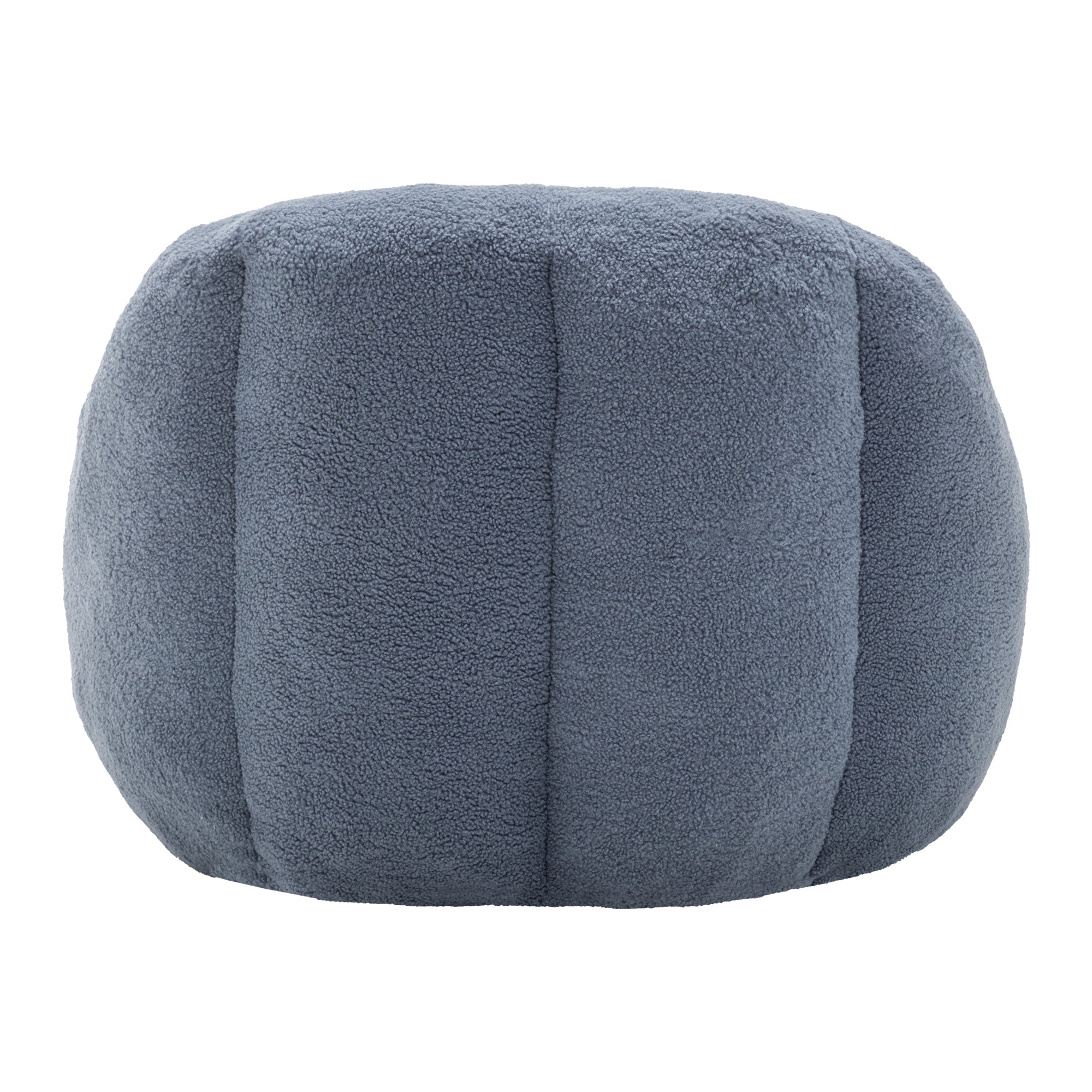 Bean Bag Chair Plush Faux Fur Light Blue Memory Foam Ergonomic Armrests 37.4 In