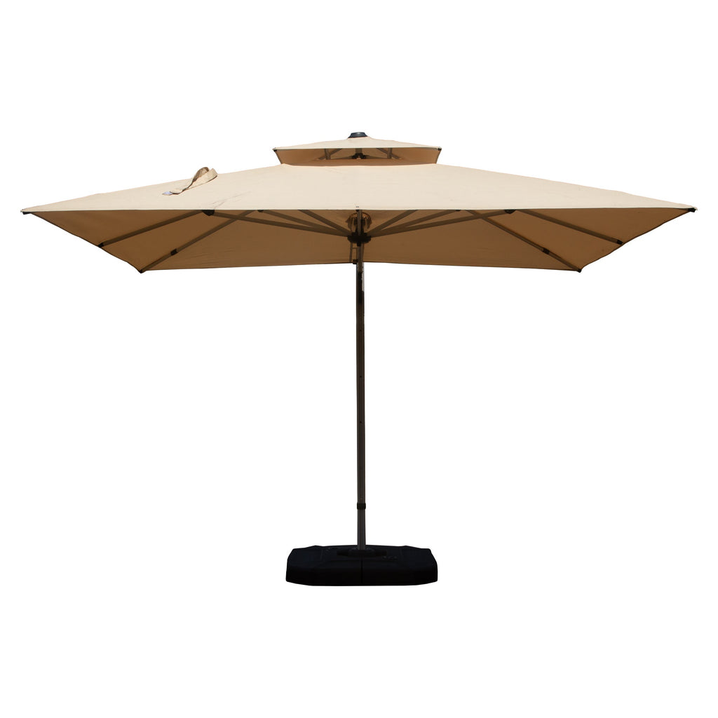 9 Ft Cantilever Patio Umbrella Tilt Aluminum Beige 360 Rotation