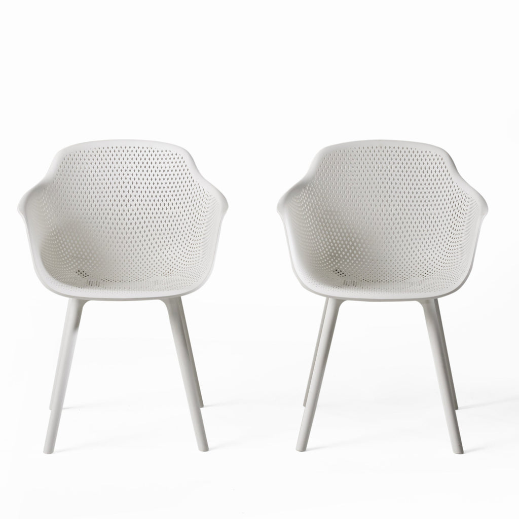 Accent Chair Minimalist White Polypropylene Diamond 24