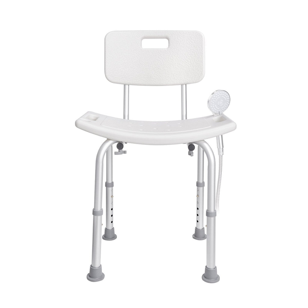 Shower Chair Aluminum 350lb Capacity Adjustable Head Rest