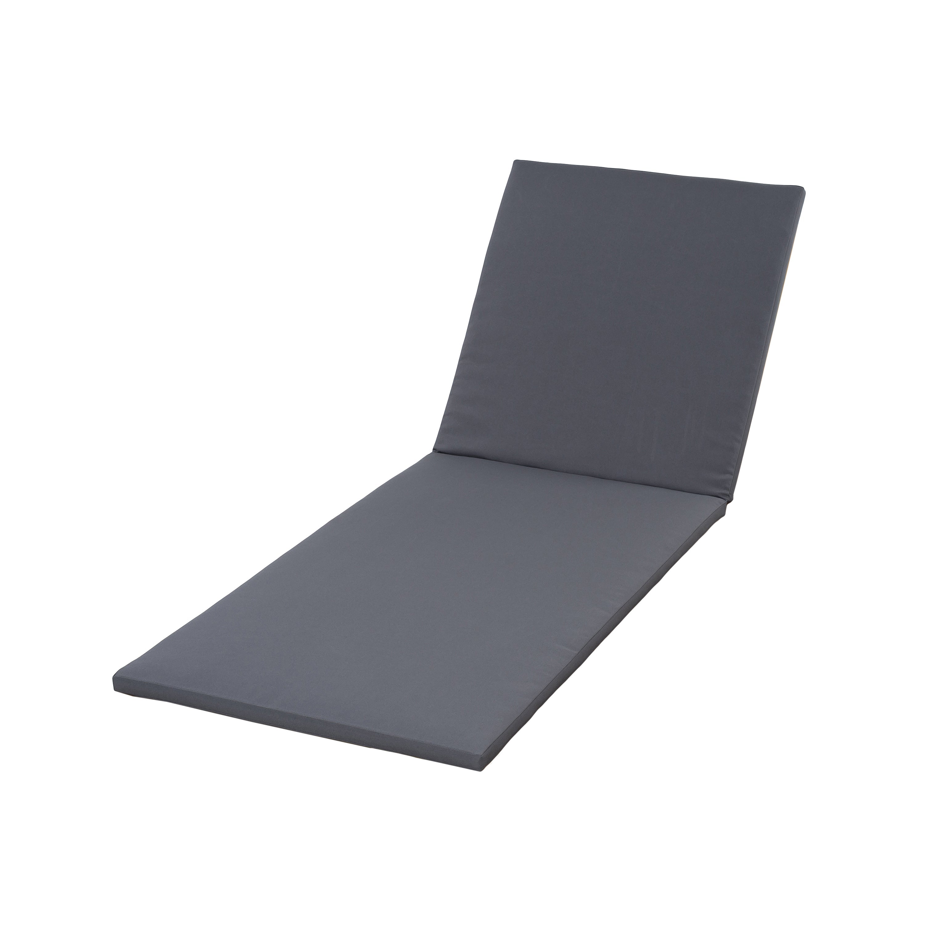 Acacia Wood Chaise Lounge Dark Gray Cushion 4-Position