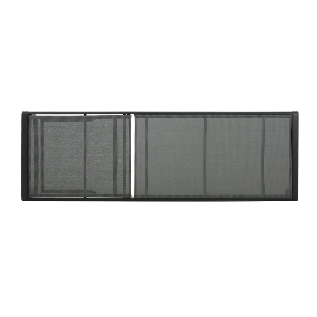 Outdoor Chaise Lounge Mesh Aluminum Black Gray Set of 2 Adjustable 77.5x25 In