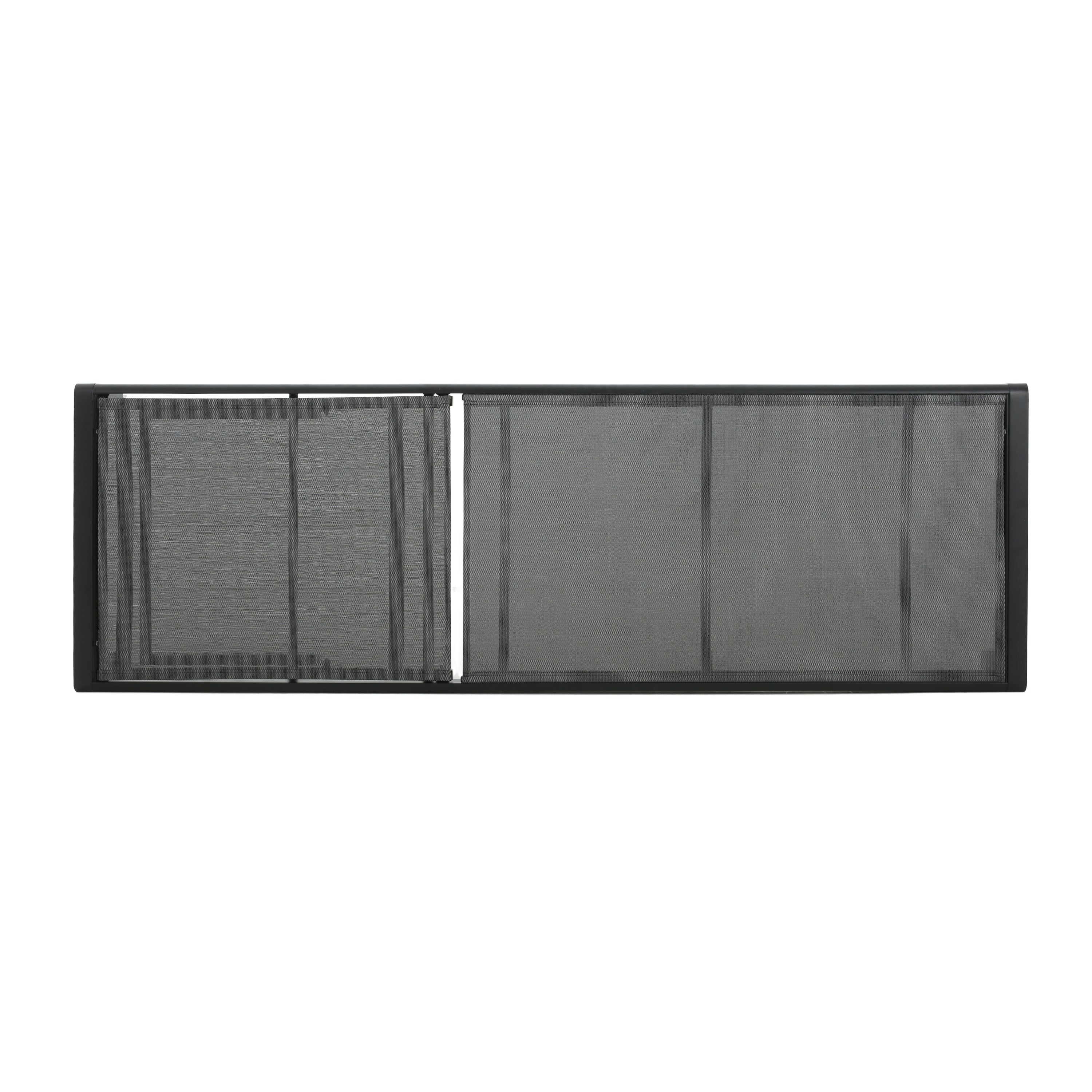 Outdoor Chaise Lounge Mesh Aluminum Black Gray Set of 2 Adjustable 77.5x25 In