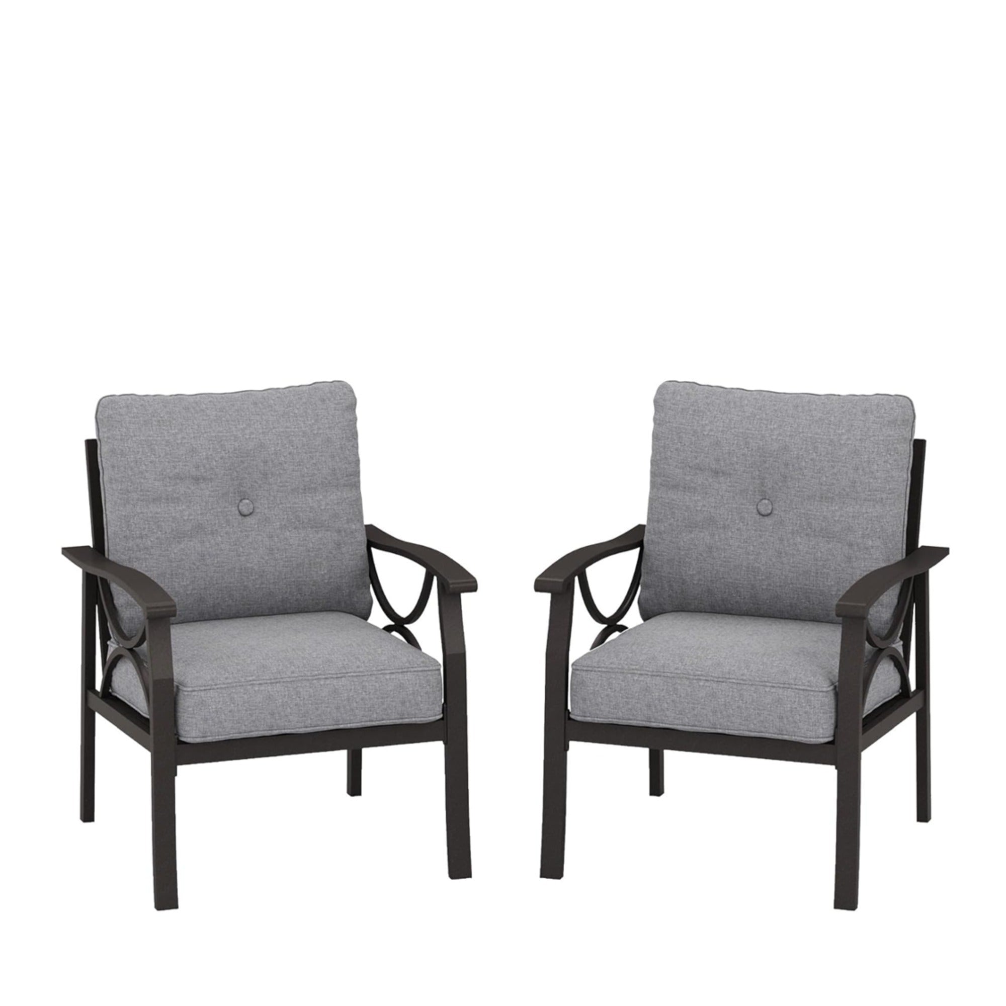 5 Piece Outdoor Patio Set Steel Seats 7 Gray
