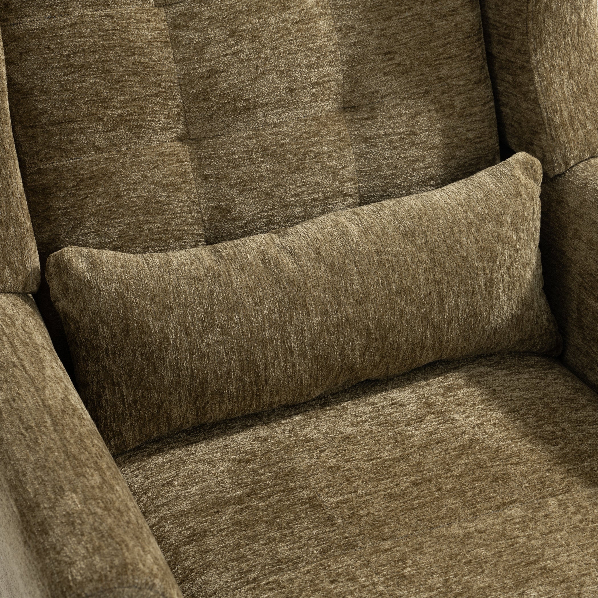 Accent Chair Chenille Olive Green Rubberwood Legs 28x29x38 In 275 LB