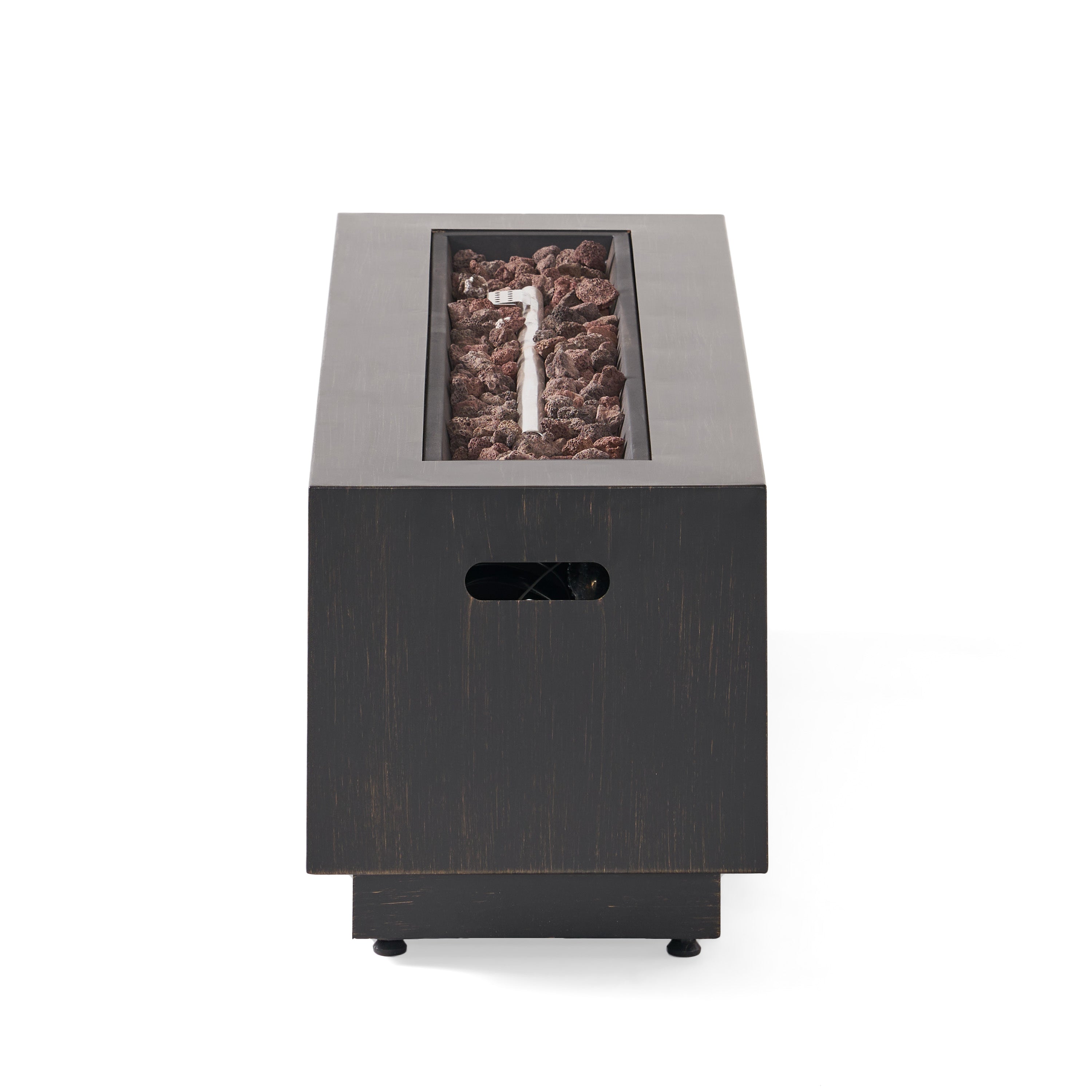 RECTANGULAR IRON FIRE PIT 50,000 BTU WITH TANK HOLDER