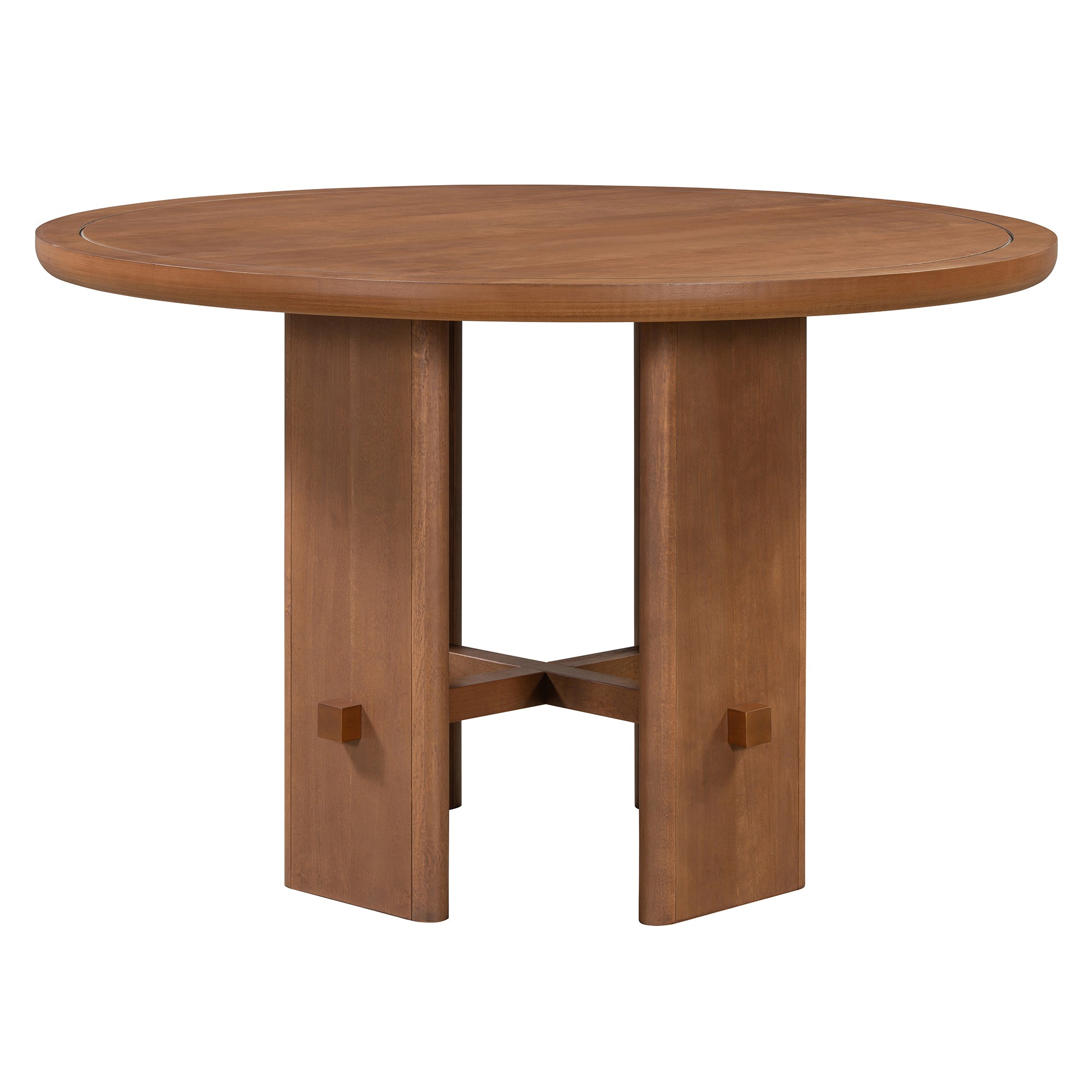 5-Piece Round Dining Table Set for 4, Minimalist Farmhouse Dining Table with 4
