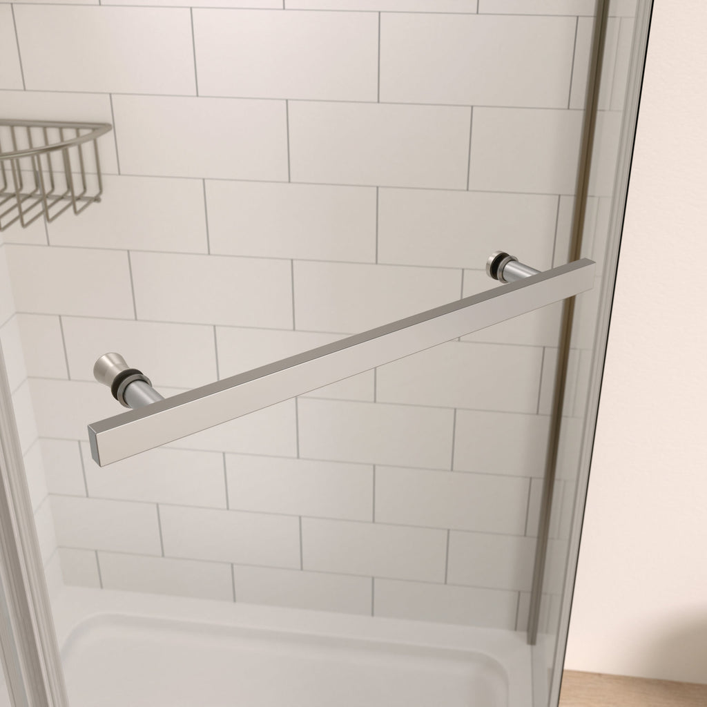 Pivot Shower Door 34.75 x 72 in. Frameless Neo-Angle Chrome, 1/4in Tempered