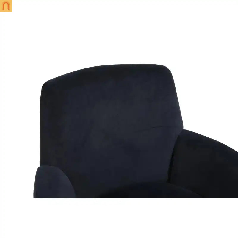 Accent Chair Barrel Swivel Velvet Charcoal Gold Base 300 lb 29in
