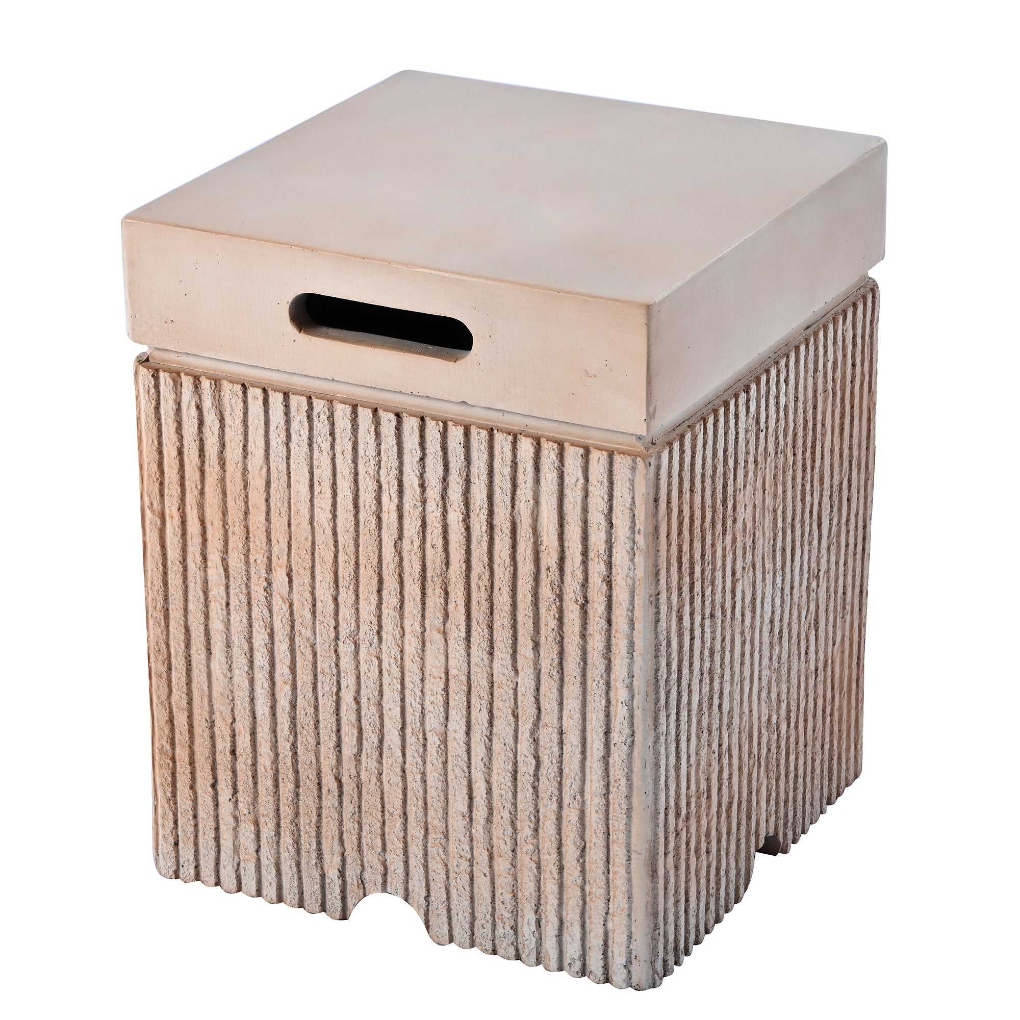 Fire Pit Propane Rectangular MGO Gray 40000 BTU with Tank Cover 41.9 In