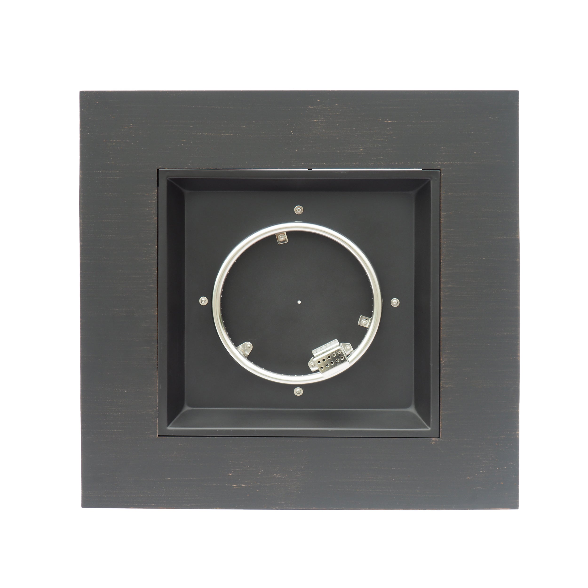 33' Outdoor Iron Square Propane Fire Pit, Tank Inside, Brushed Brown 50,000 BTU