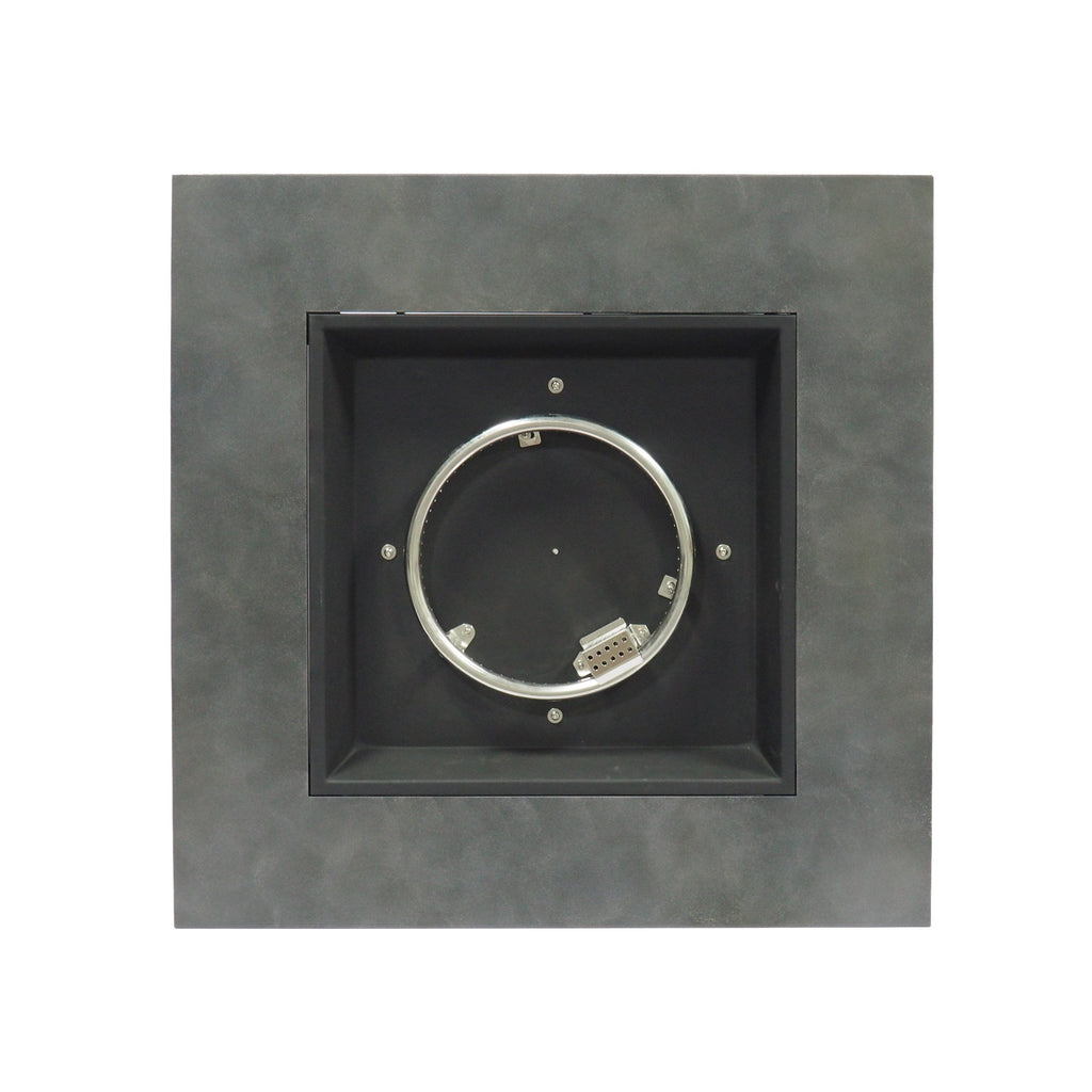 Modern Iron Square Fire Pit 50000 BTU, Stone Gray, 31x31x24