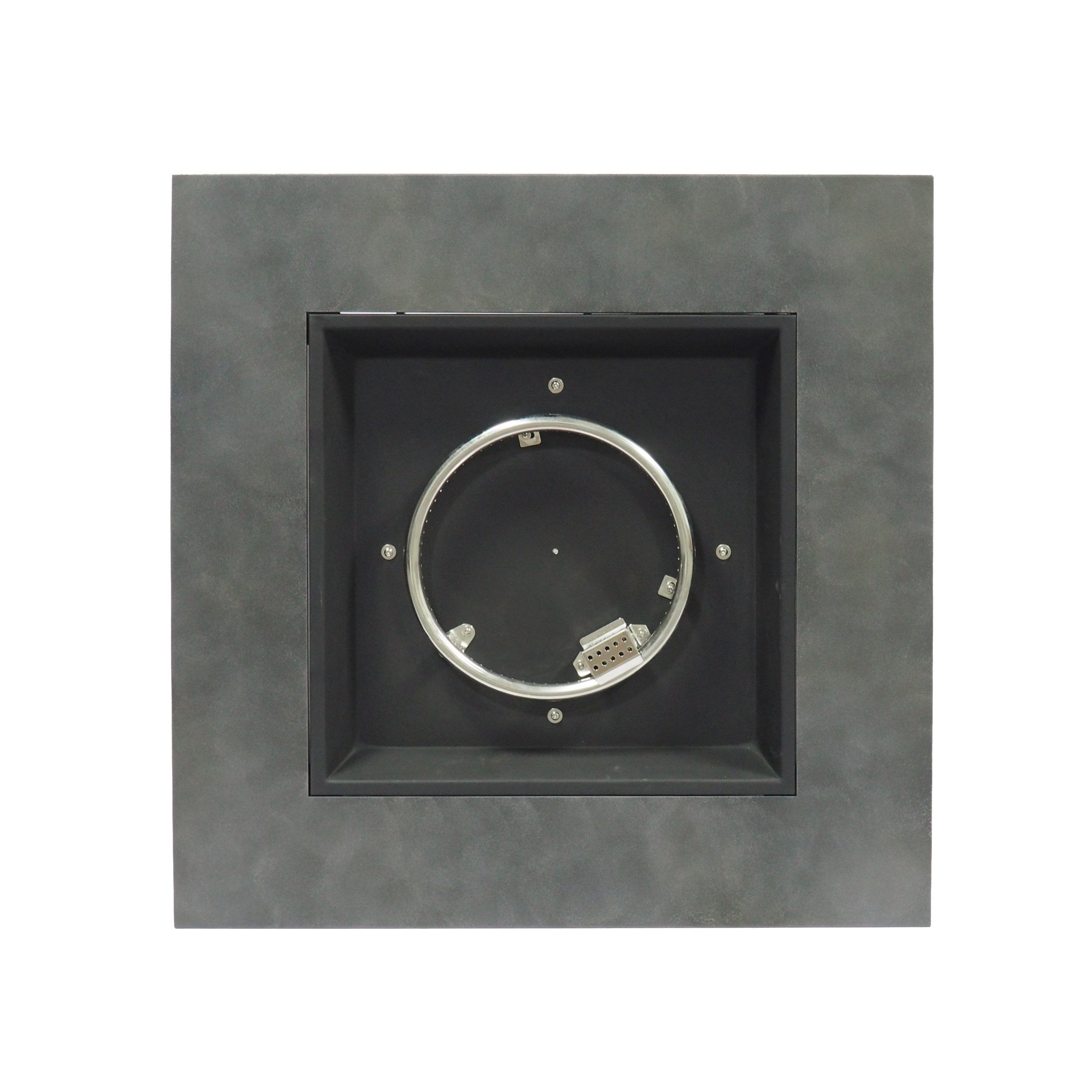 Modern Iron Square Fire Pit 50000 BTU, Stone Gray, 31x31x24