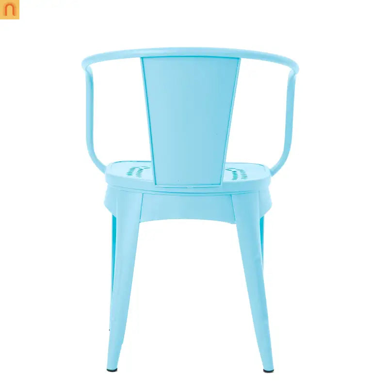 Outdoor Bistro Set Cast Iron Matte Light Blue Floral 3 Piece