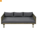 Outdoor Daybed Acacia Wood 3 Seat Gray