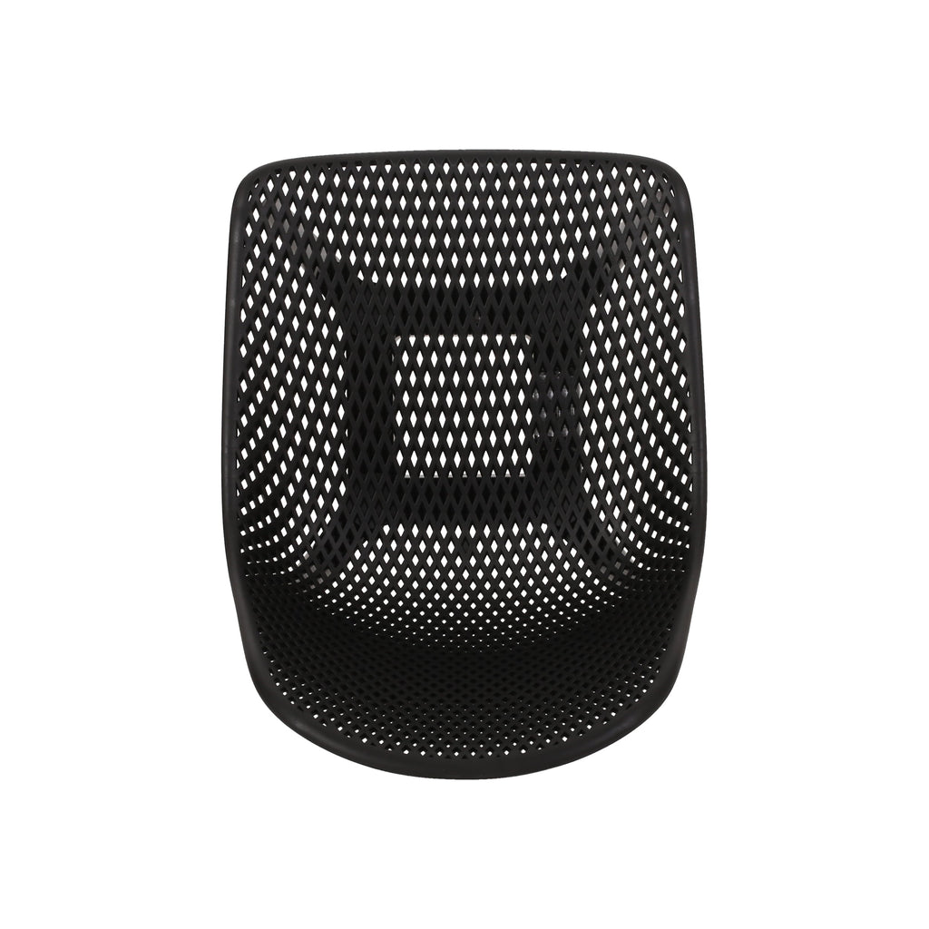 Accent Chair Minimalist Polypropylene Black Perforated Diamond Mesh 18.5x22 In