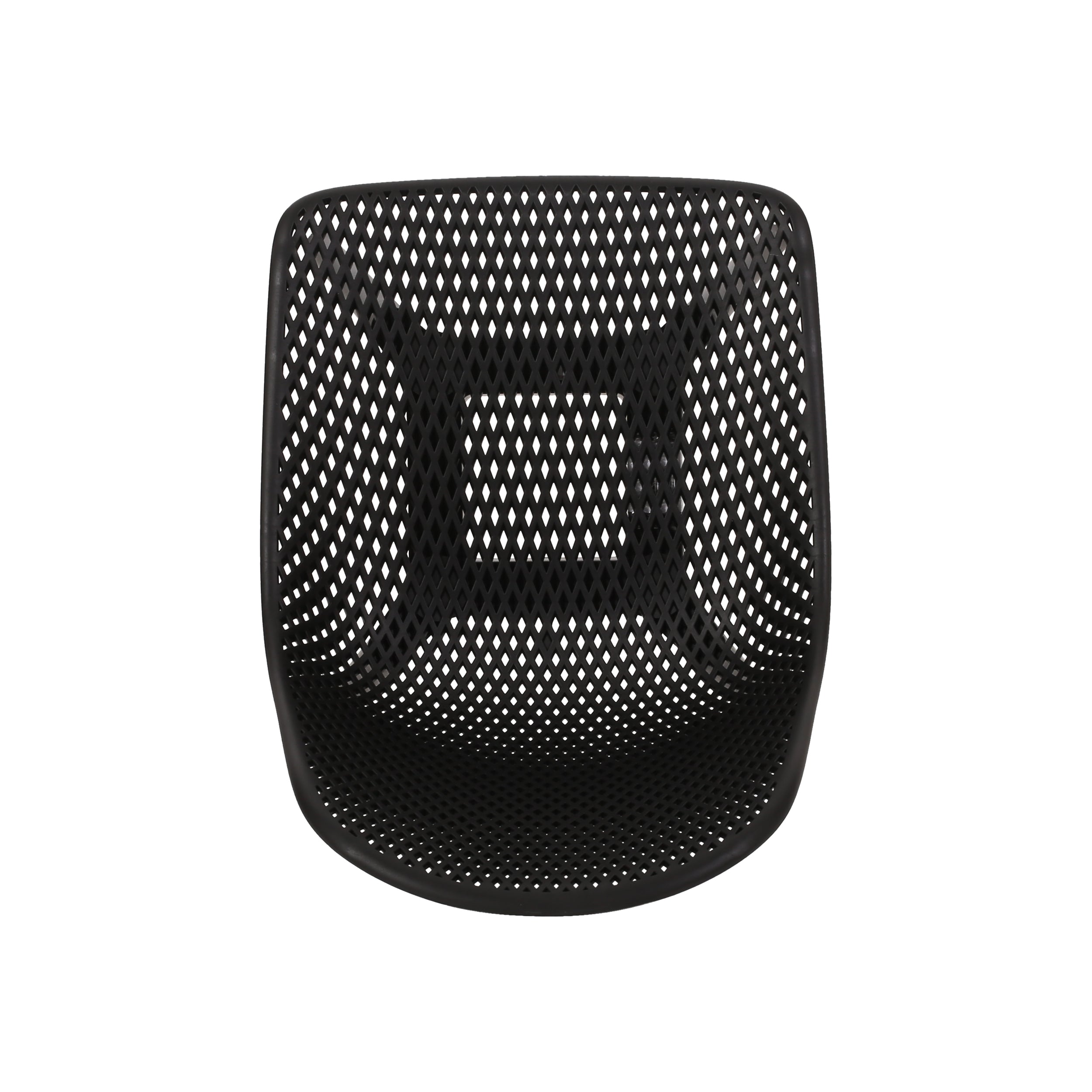 Accent Chair Minimalist Polypropylene Black Perforated Diamond Mesh 18.5x22 In