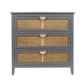 3-Drawer Cabinet - Natural Rattan - Suitable for Bedroom, Living Room, or Study