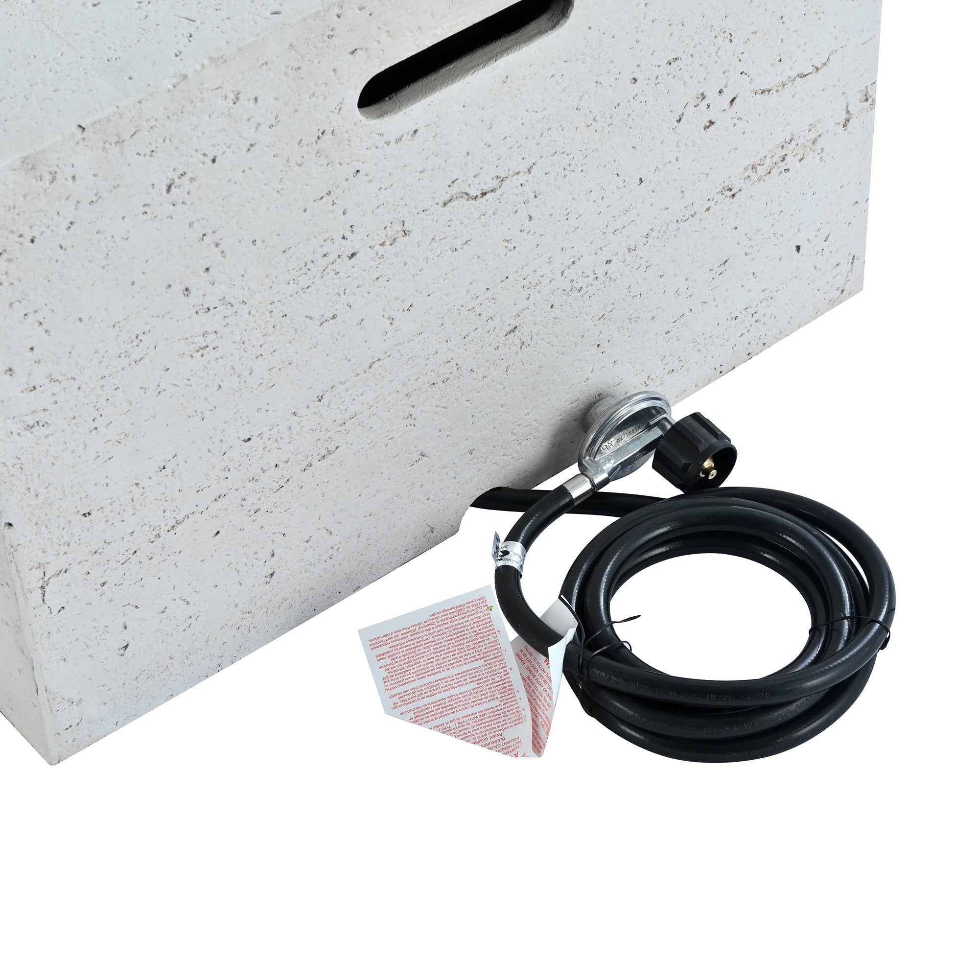 Propane Fire Pit Square MGO 40000 BTU 24" with Side Table Cover