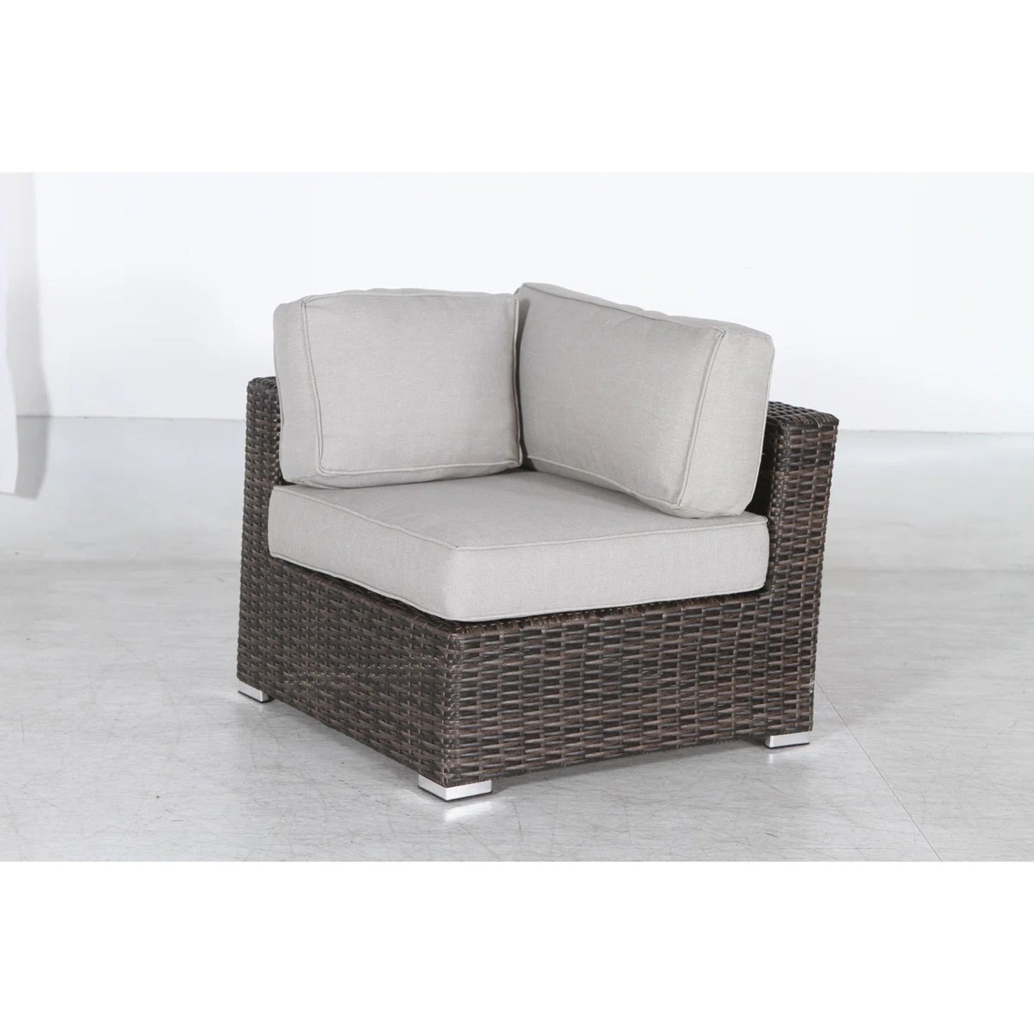 Outdoor Wicker Sofa Set 12pc Brown Aluminum Seats 8