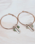 Blessed Hoop Earrings- blue