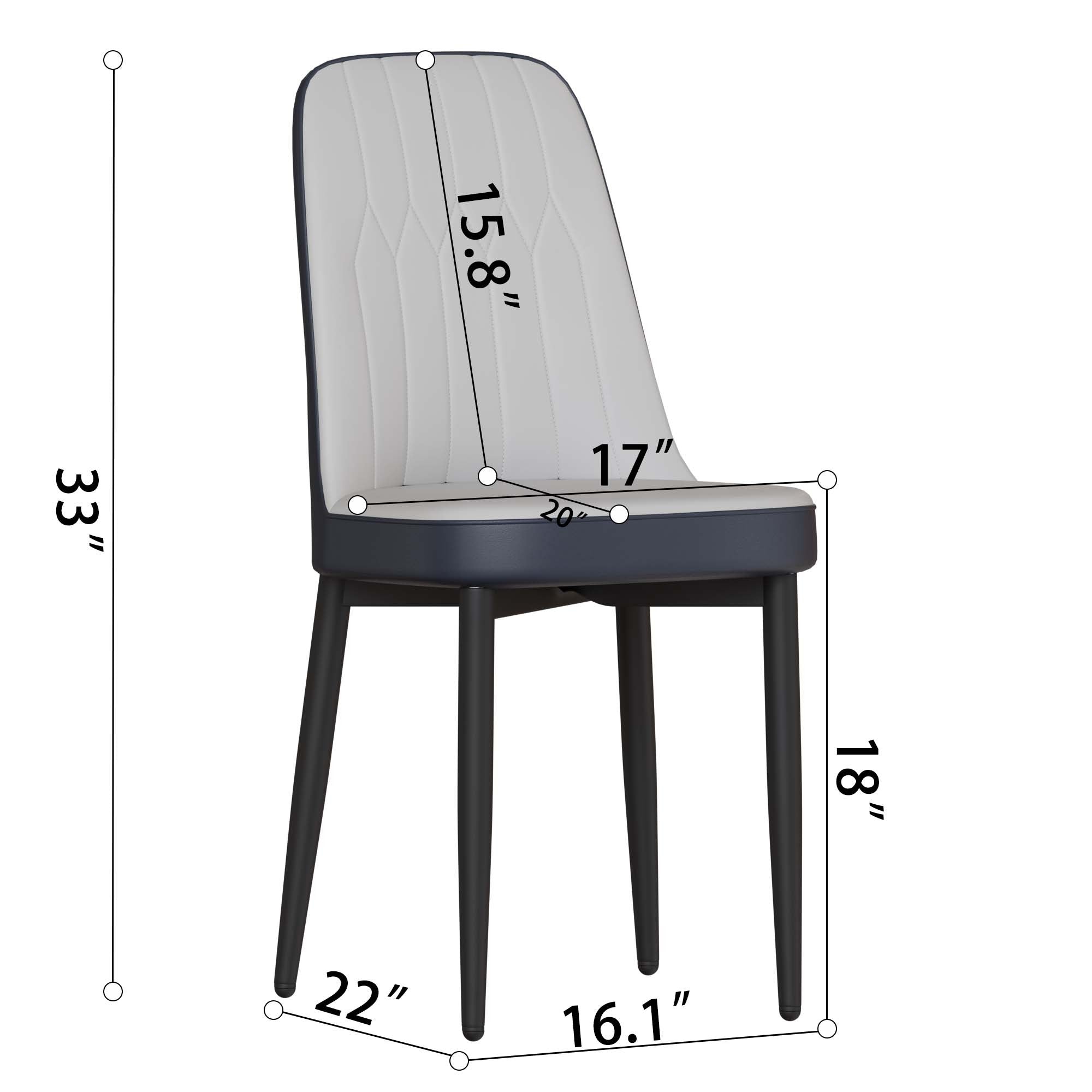 55 '4-person modern MDF dining table set, kitchen black metal leg dining table