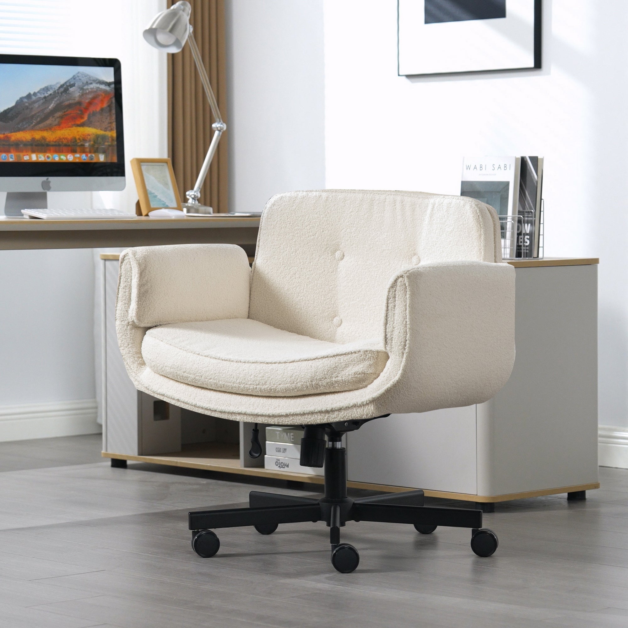 Criss Cross Chair with Adjustable Armrests and Wheels and Headrest, Lounge Va...