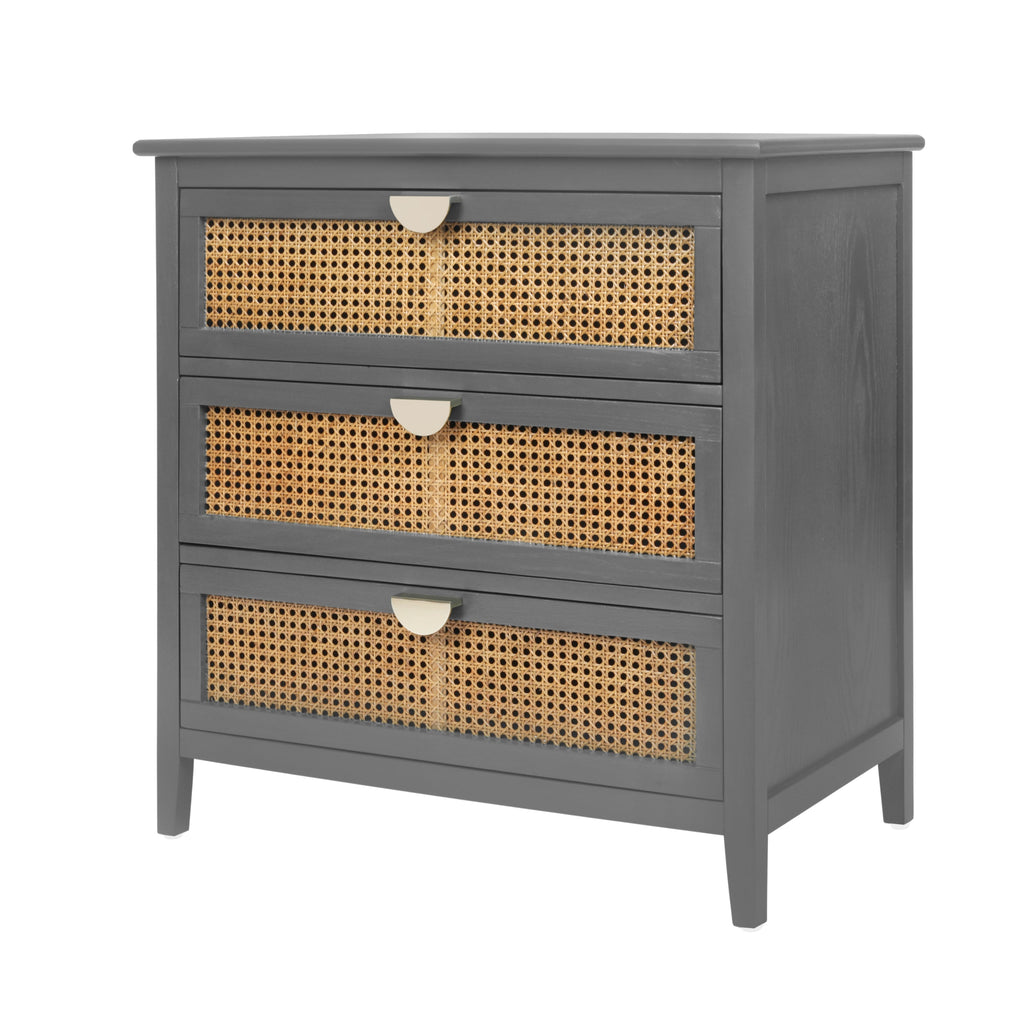3-Drawer Cabinet - Natural Rattan - Suitable for Bedroom, Living Room, or Study