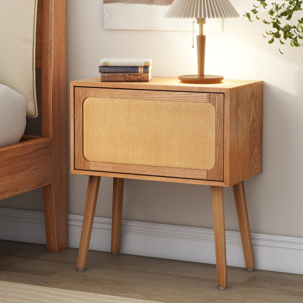 Rotating Hidden Compartment Nightstands, Mid Century Modern Concealment
