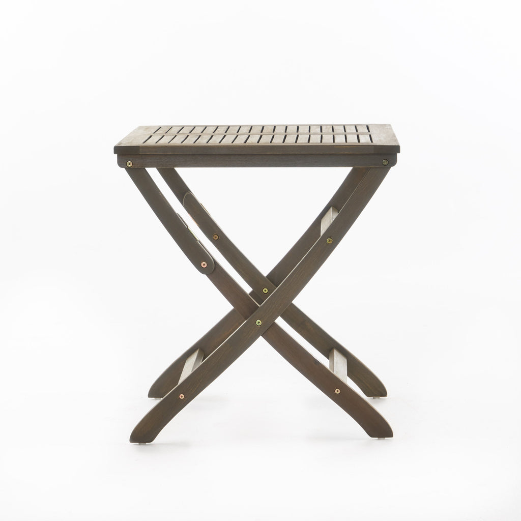 Outdoor Bistro Table Folding Acacia Wood Gray 25.5