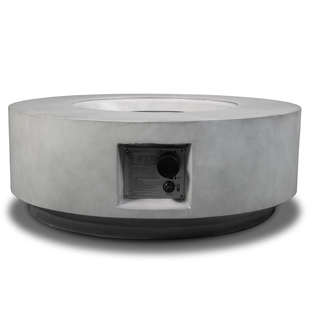 50000 BTU Propane Round Fire Pit 30" Concrete Gray Lava Rocks