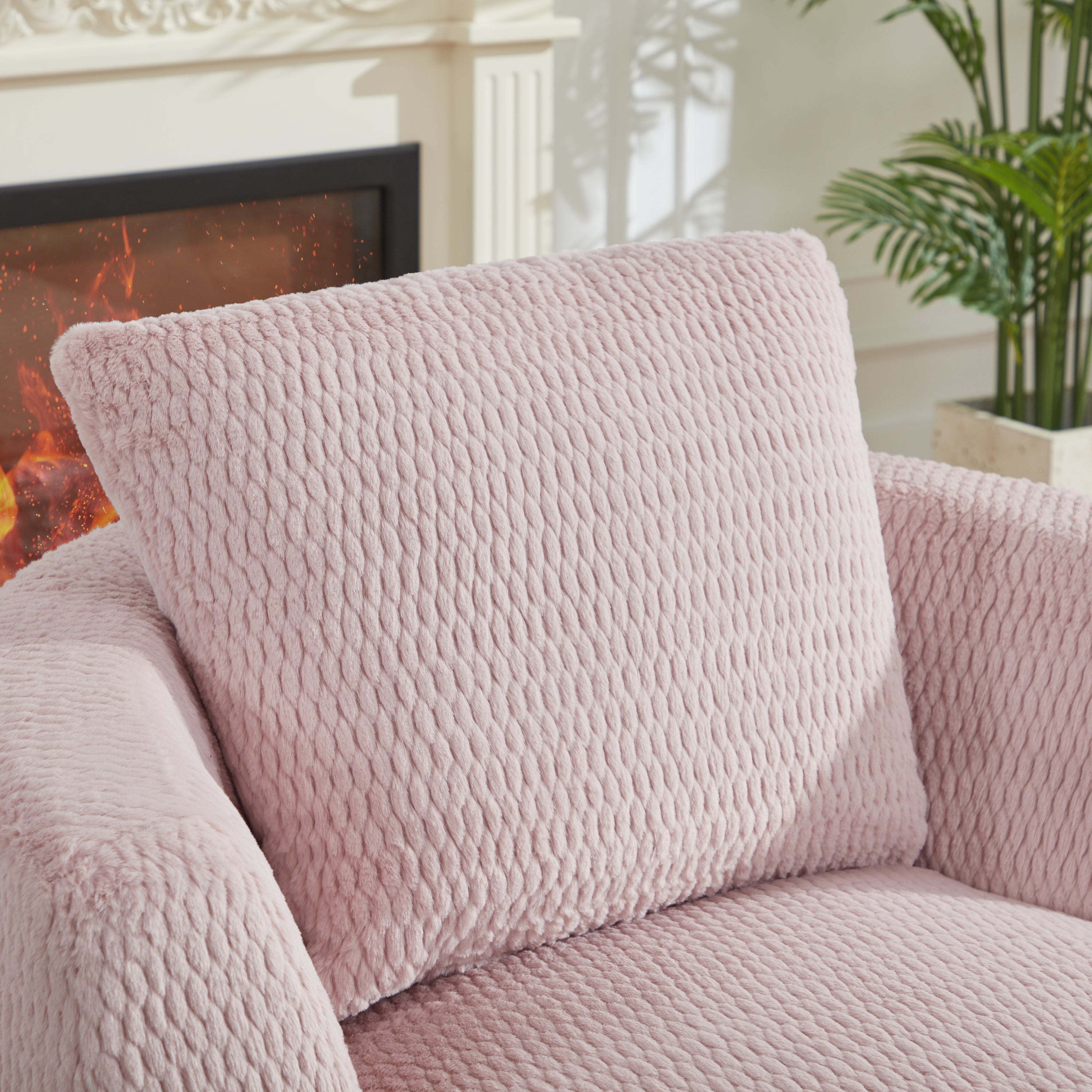 Accent Chair Swivel 360 Degree Faux Fur Pink Pocket Spring No Assembly