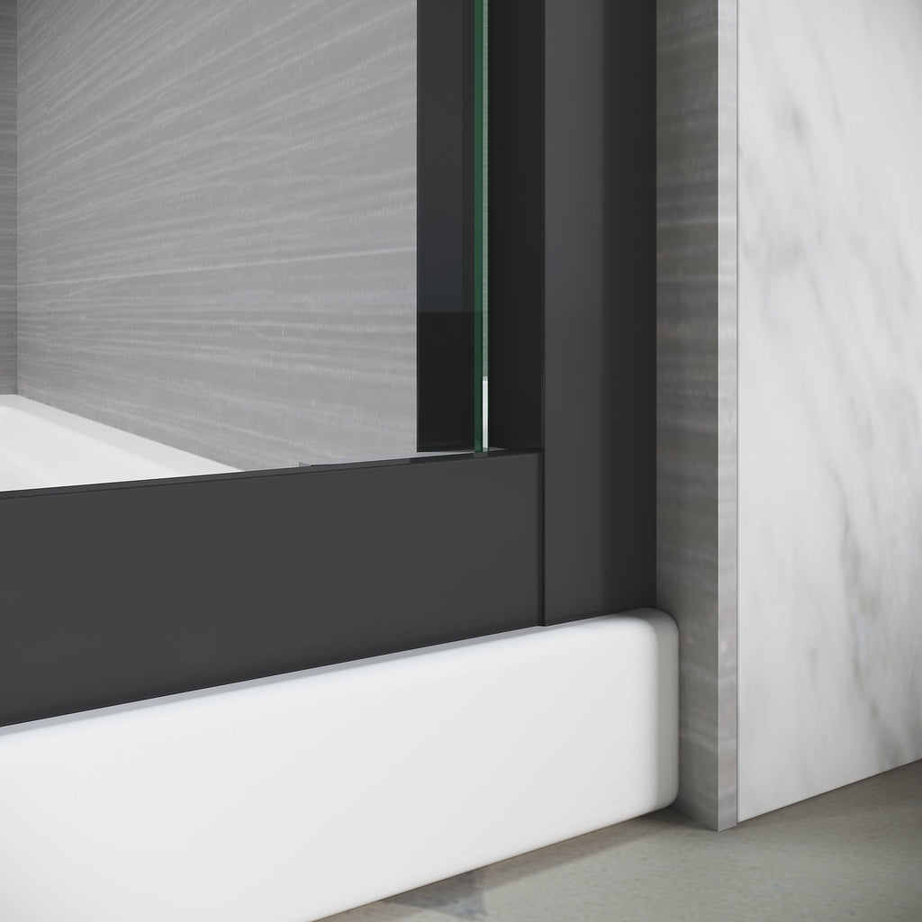 Sliding Shower Glass Door 56-60 in. W x 72 in. H, Adjustable Semi Frameless S