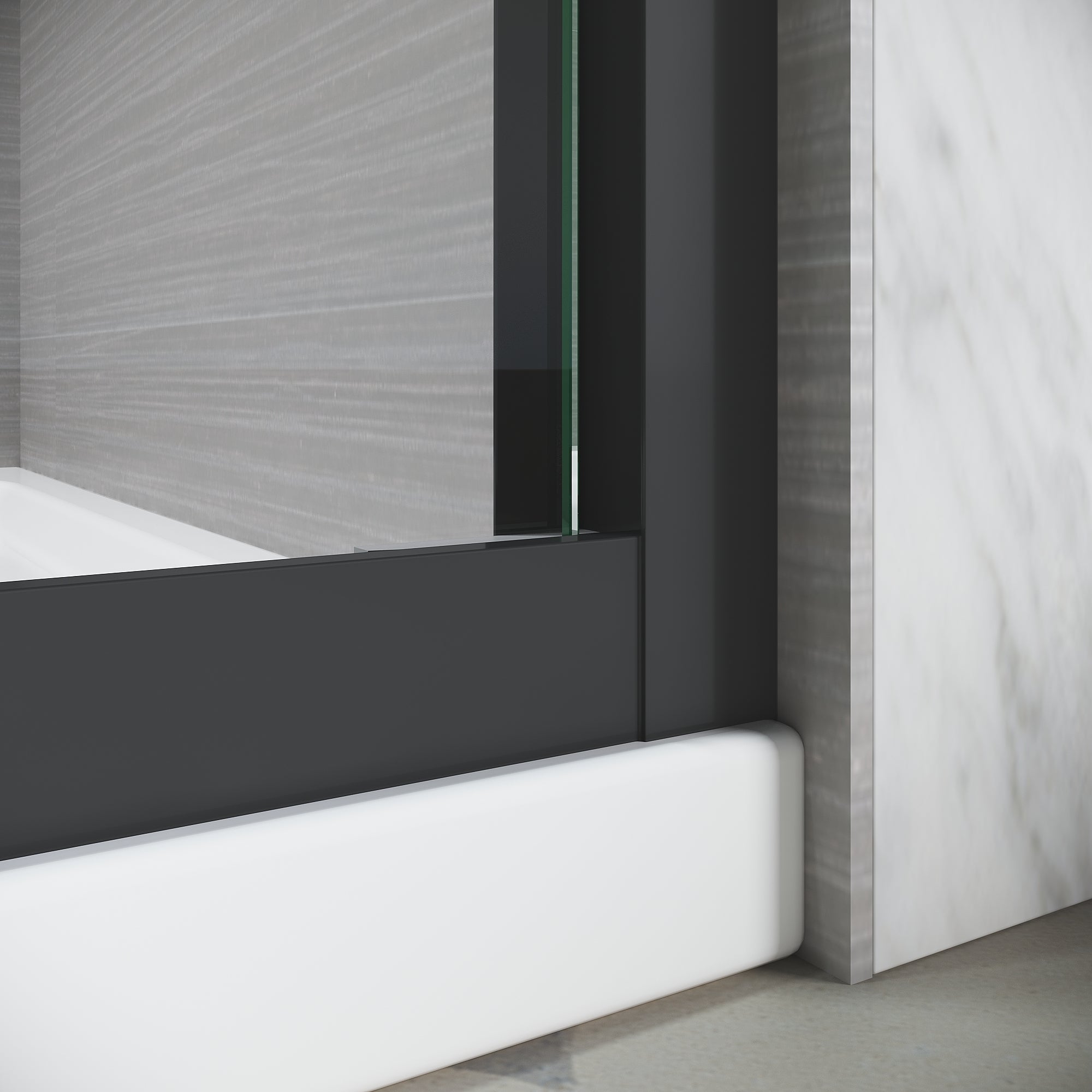 Sliding Shower Glass Door 56-60 in. W x 72 in. H, Adjustable Semi Frameless S