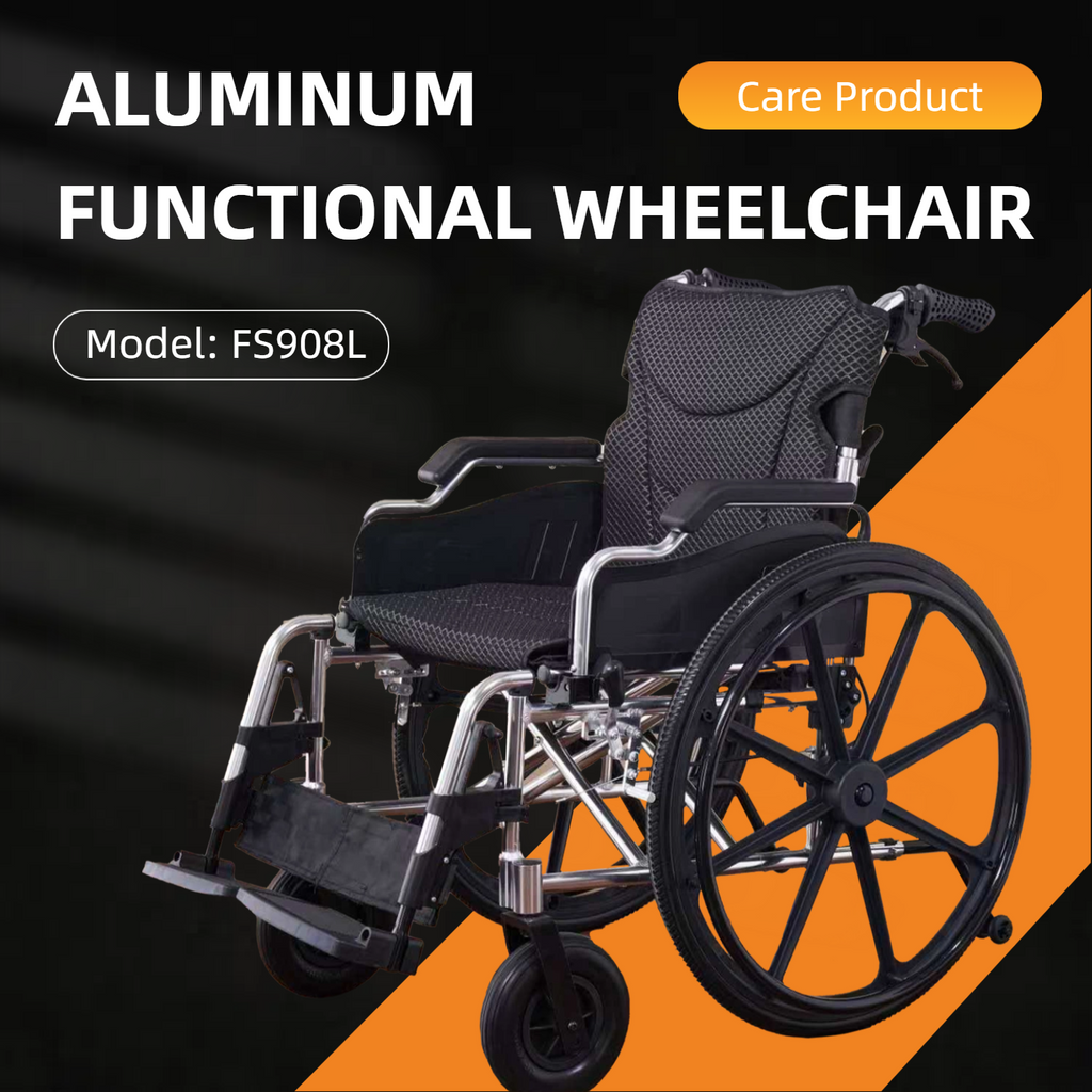 Wheelchair Manual Transport Folding Aluminum 20 In Seat 24 In Wheels Memory Foam