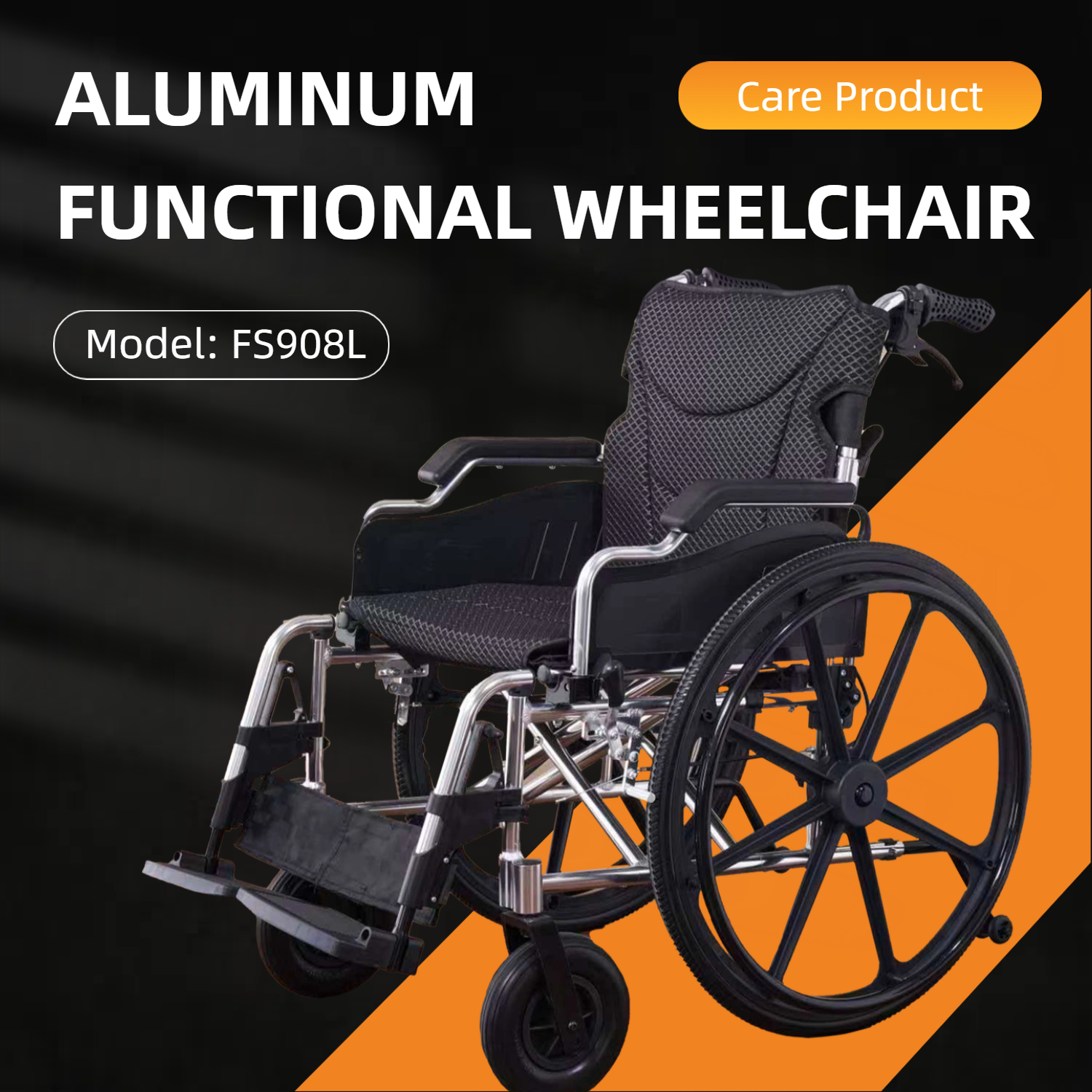 Wheelchair Manual Transport Folding Aluminum 20 In Seat 24 In Wheels Memory Foam