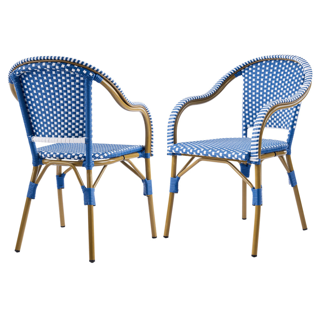 Outdoor Bistro Chairs, Patio Dining Chairs with Aluminum Frame, Weather