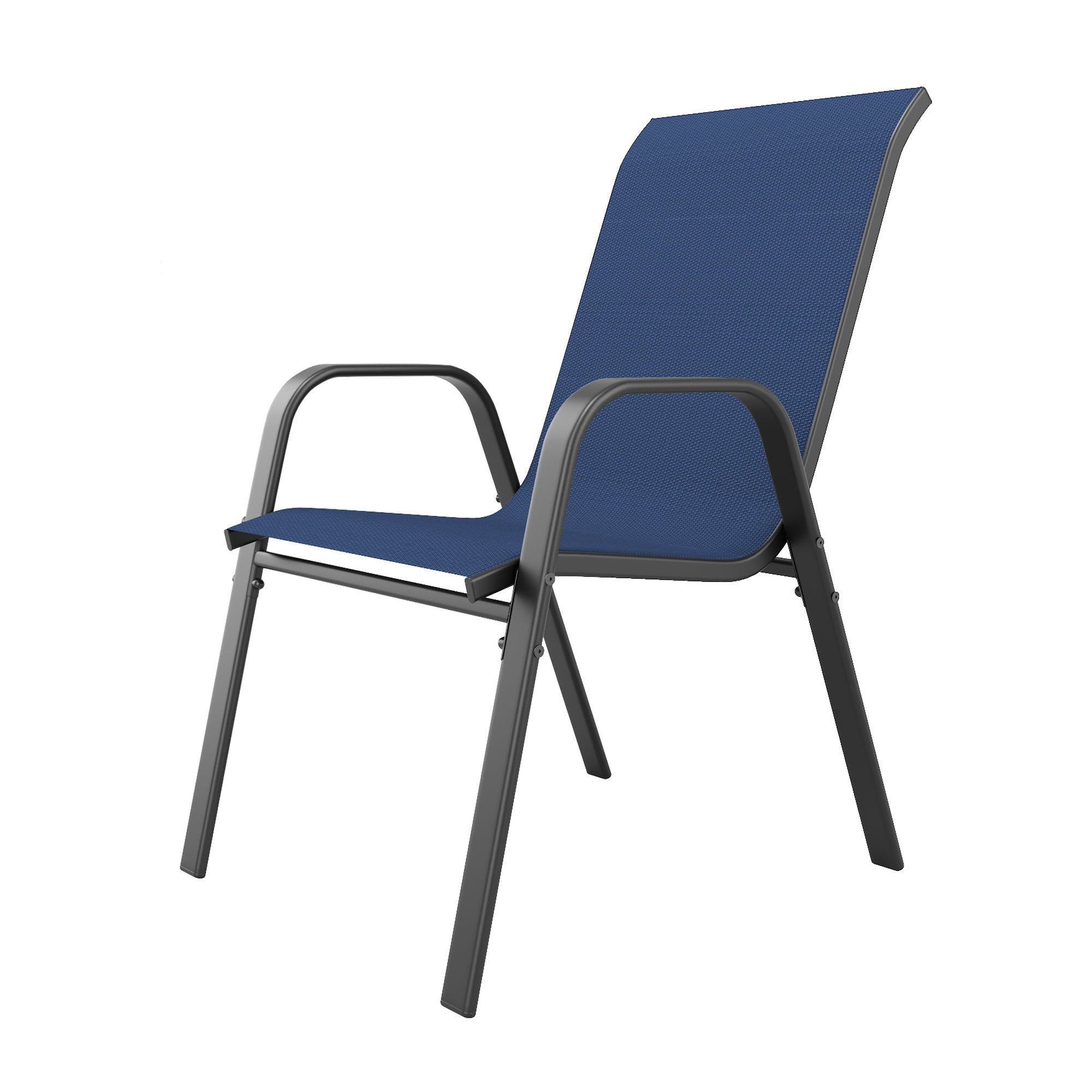 Outdoor Dining Chair 4-Piece Set Navy Blue Wide Seat 350 lb Waterproof