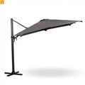 Patio Umbrella Cantilever Square Gray 10 Ft UPF50 360 Rotation