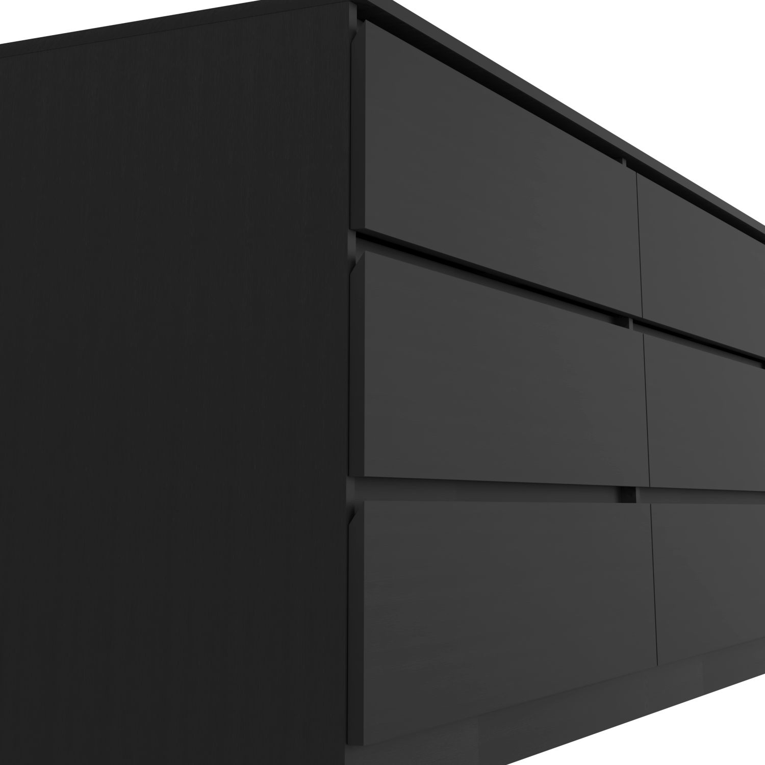 Dresser Minimalist 6-Drawer Wenge Particle Board Melamine Metal Legs 60.4 In