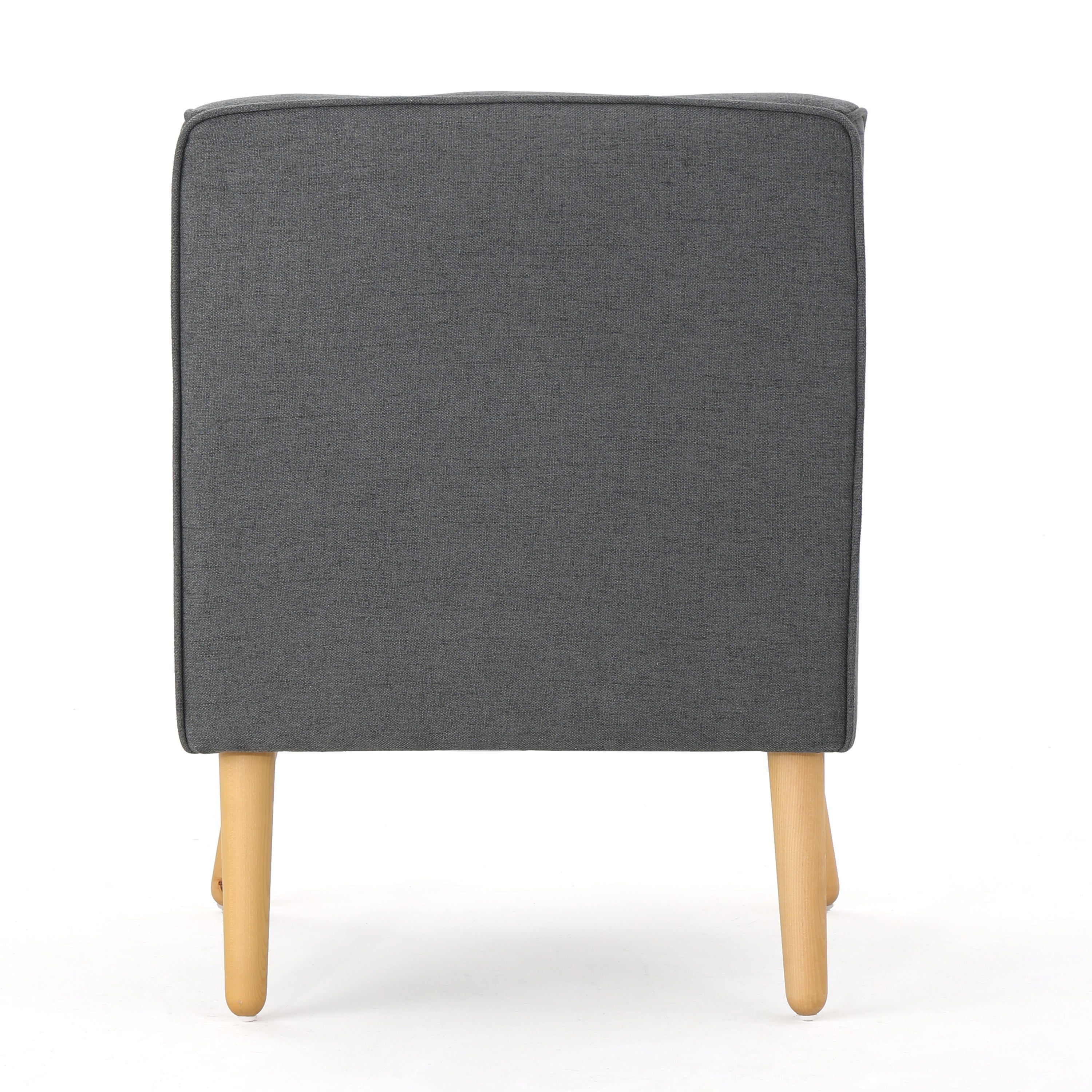 Accent Chair Mid-Century Charcoal Fabric Tufted Back Wood Legs 25x30x31 In