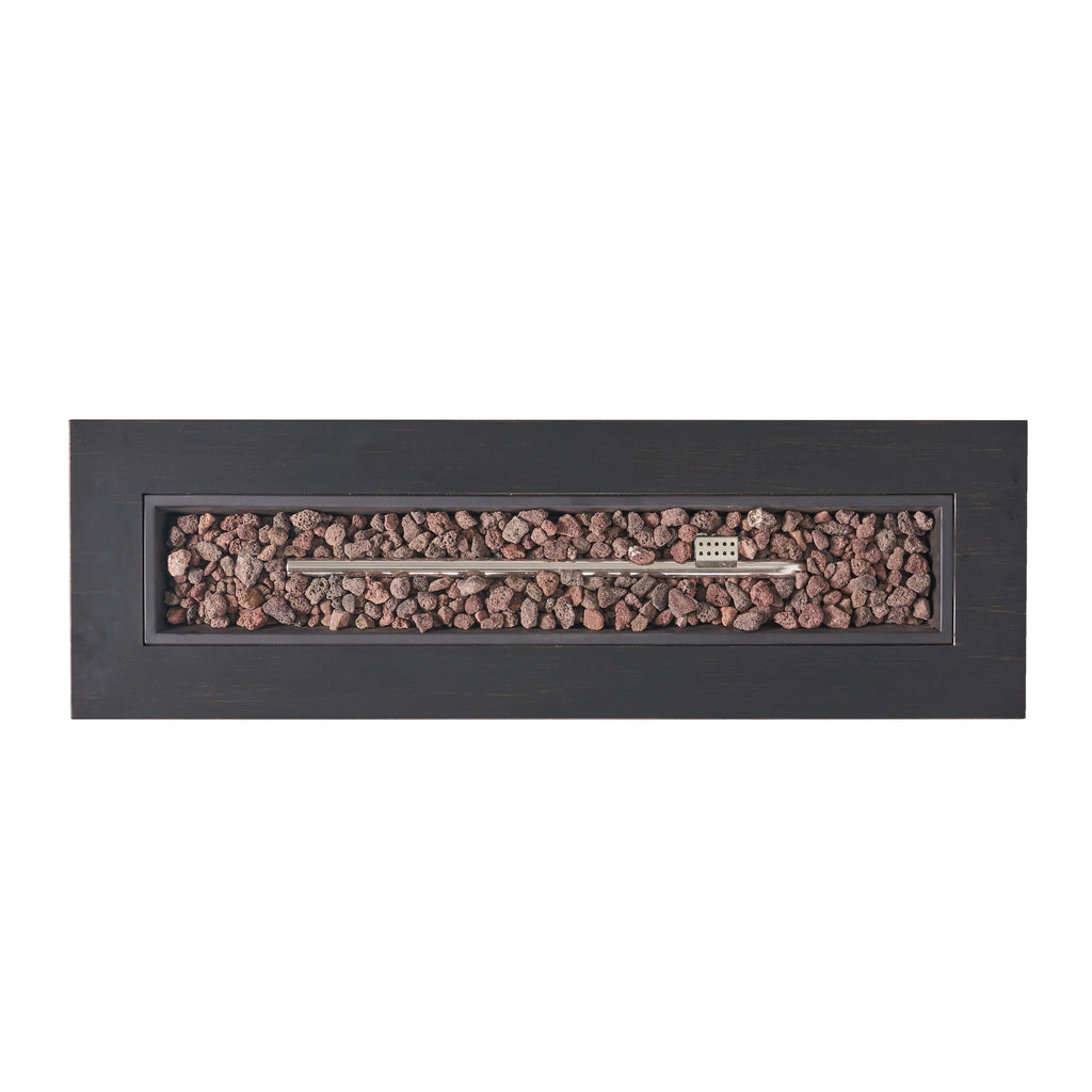 Modern 40 in Outdoor Iron Propane Fire Pit, 50,000 BTU, Sleek Design, Dark Brown