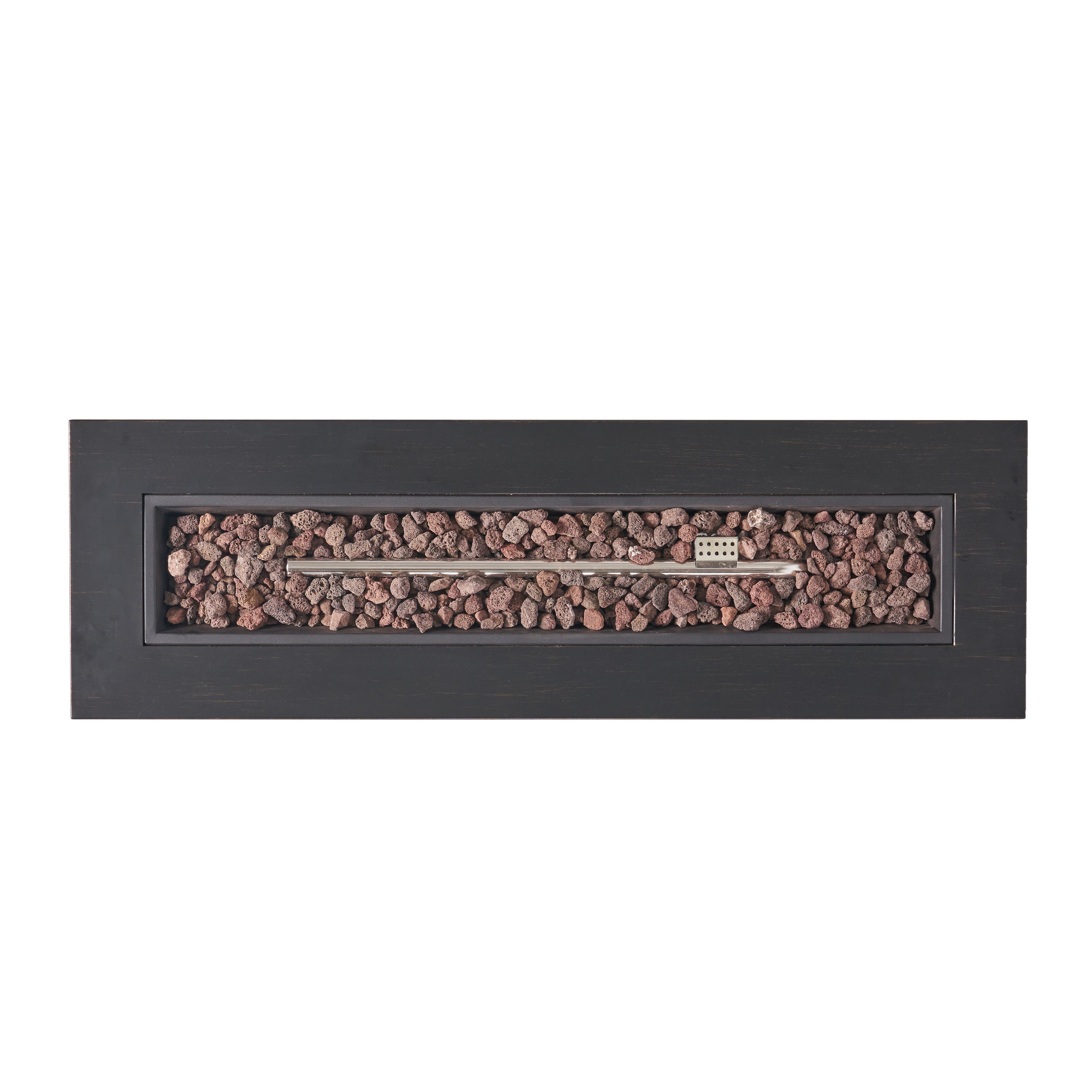 Modern 40 in Outdoor Iron Propane Fire Pit, 50,000 BTU, Sleek Design, Dark Brown