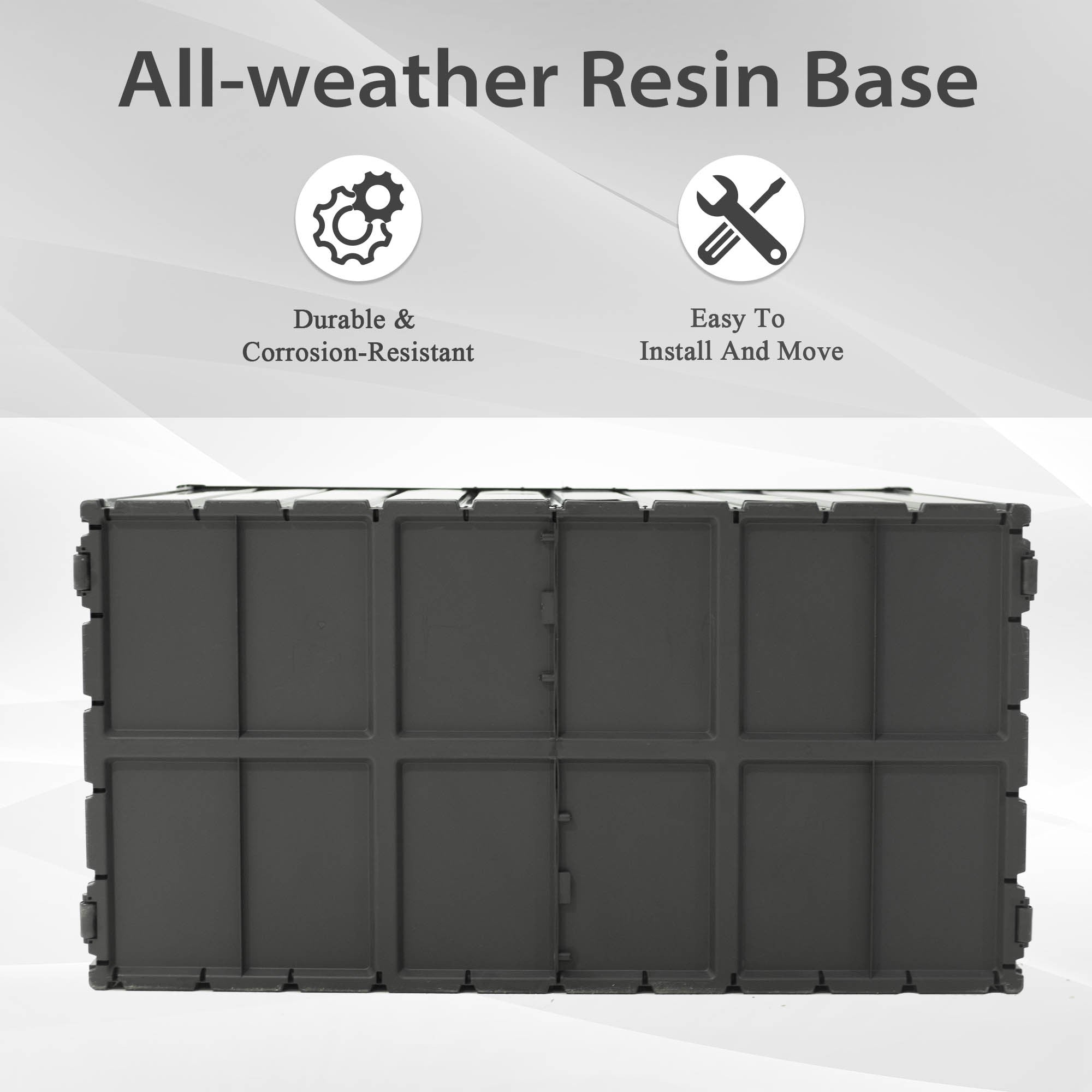 Outdoor Storage Box Steel Dark Gray Lockable 150 Gallon 660 LB Capacity