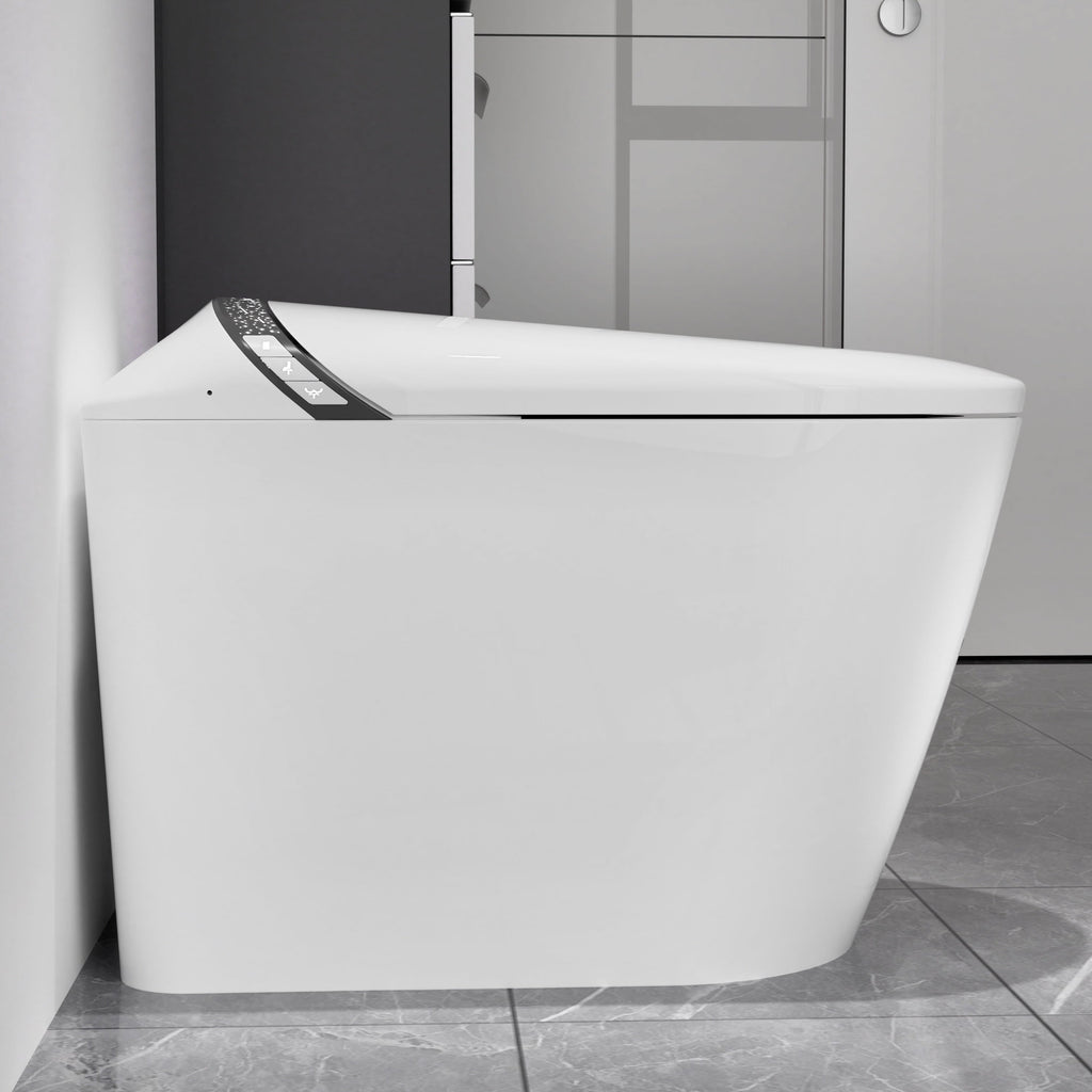 Elongated Smart Toilet with Bidet Built In, Tankless, Auto Open/Close, White