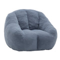 Bean Bag Chair Plush Faux Fur Light Blue Memory Foam Ergonomic Armrests 37.4 In